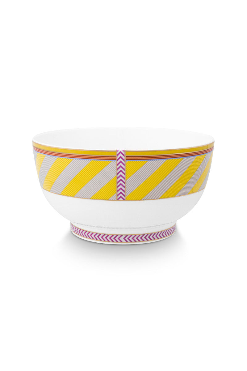 PIP STUDIO Chique Bowl Stripes gelb 20,5cm - Produktbild 2