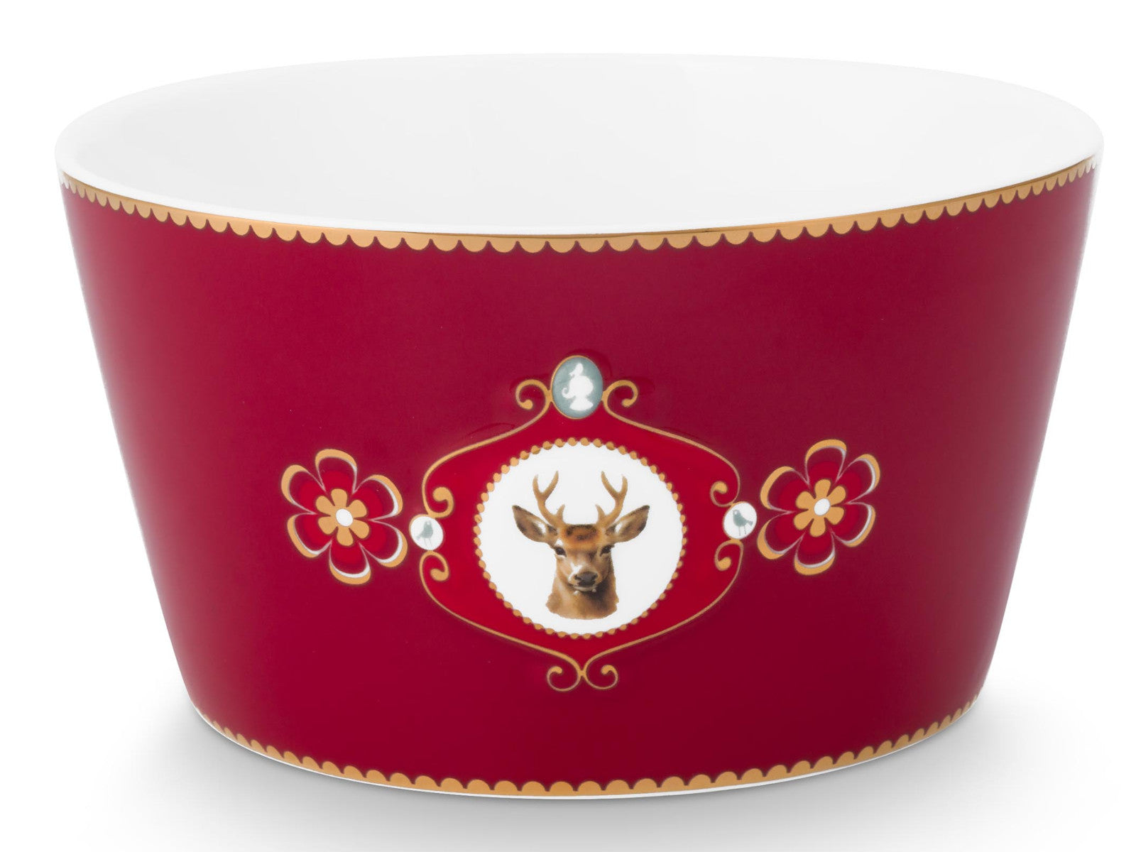 PIP STUDIO Love Birds Medaillon Hirsch Schale dunkelrot 15cm Freisteller 1