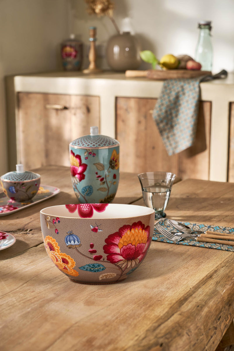 PIP STUDIO Blooming Tales Fantasy Khaki Bowl 23cm Lifestyle1
