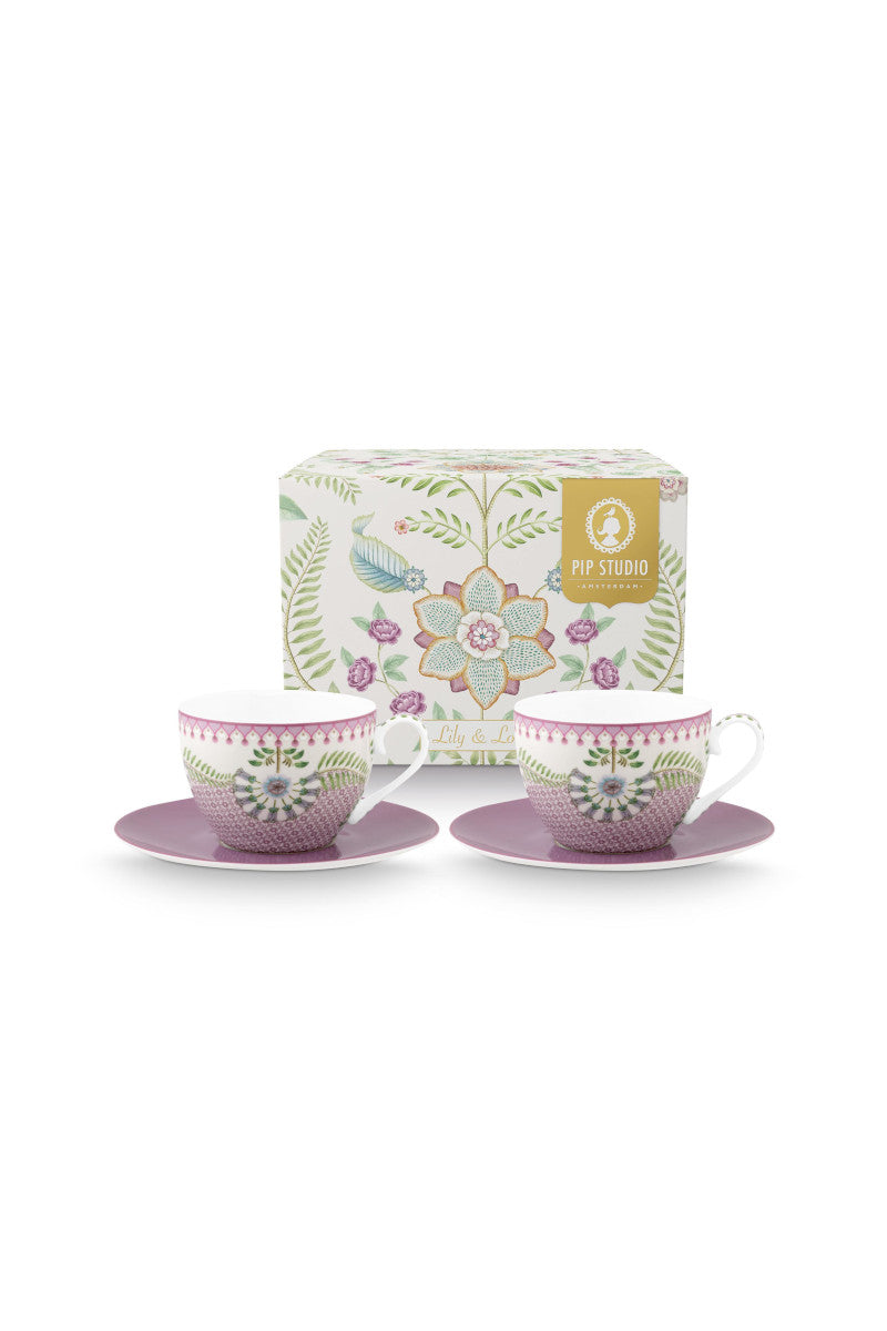PIP STUDIO Lily/Lotus Tasse m.U. lila 280ml 4tlg