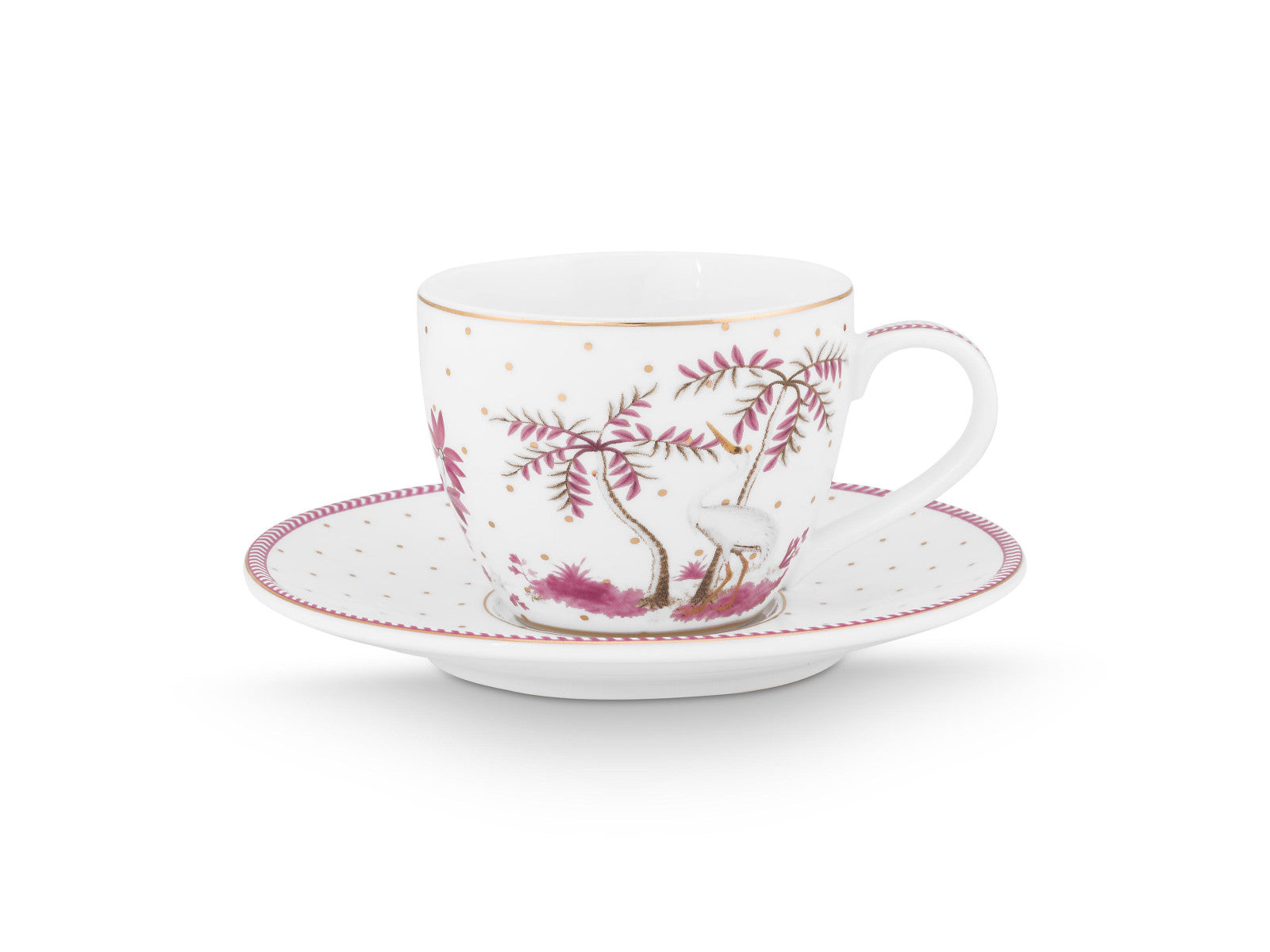 PIP STUDIO Jolie Dots Gold Pink Espressotasse mit Untertasse 120ml Freisteller 1