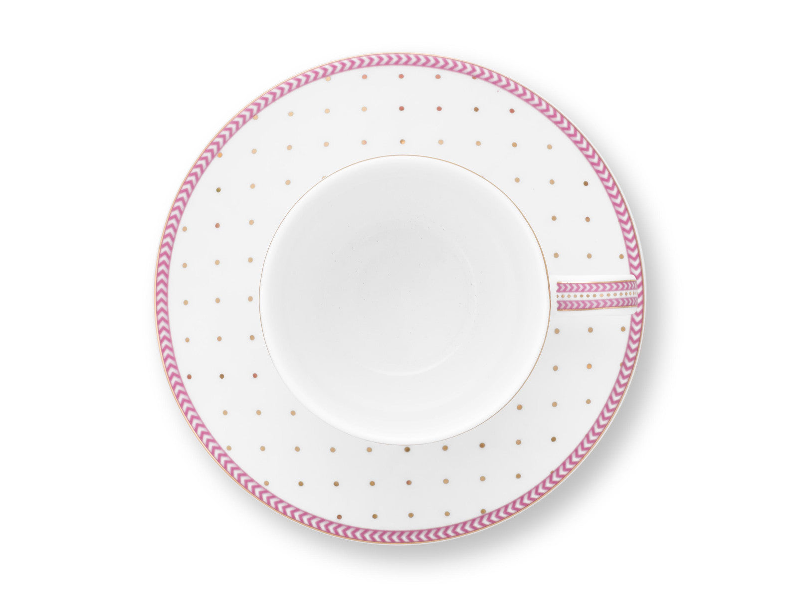 PIP STUDIO Jolie Dots Gold Pink Espressotasse mit Untertasse 120ml Freisteller 3