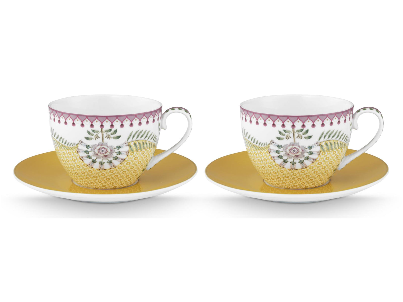 PIP STUDIO Lily&Lotus Yellow Tasse mit Untertasse 0,3l Set2 Freisteller2