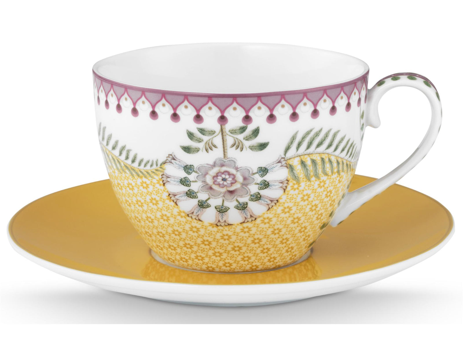 PIP STUDIO Lily&Lotus Yellow Tasse mit Untertasse 0,3l Set2 Freisteller3