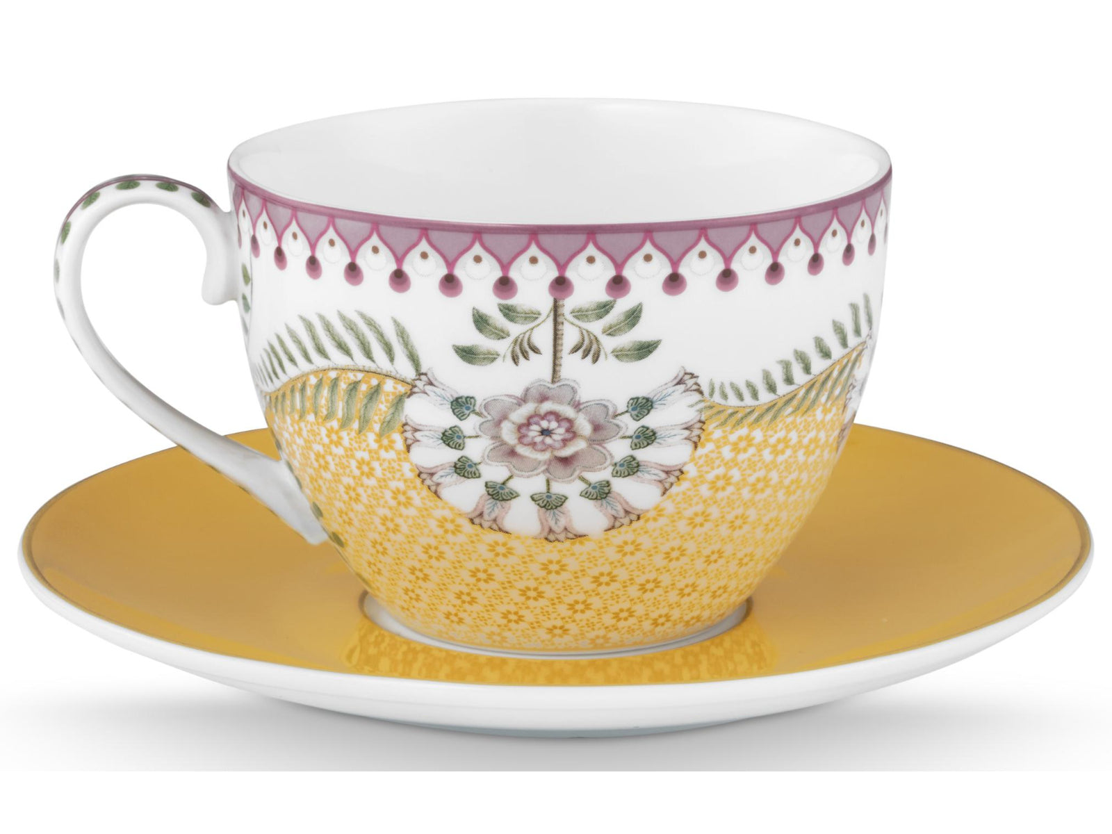PIP STUDIO Lily&Lotus Yellow Tasse mit Untertasse 0,3l Set2 Freisteller4