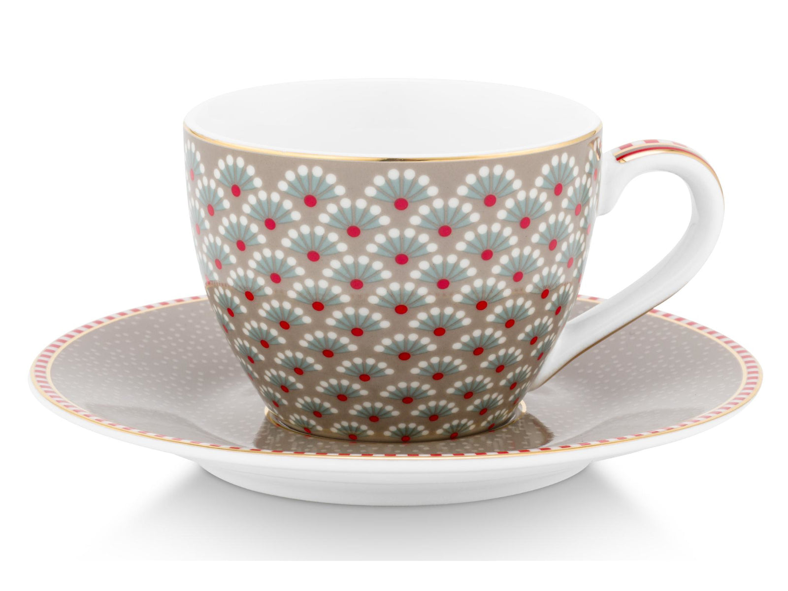 PIP STUDIO Blooming Tales Khaki Espressotasse mit Untertasse 0,12l Freisteller1