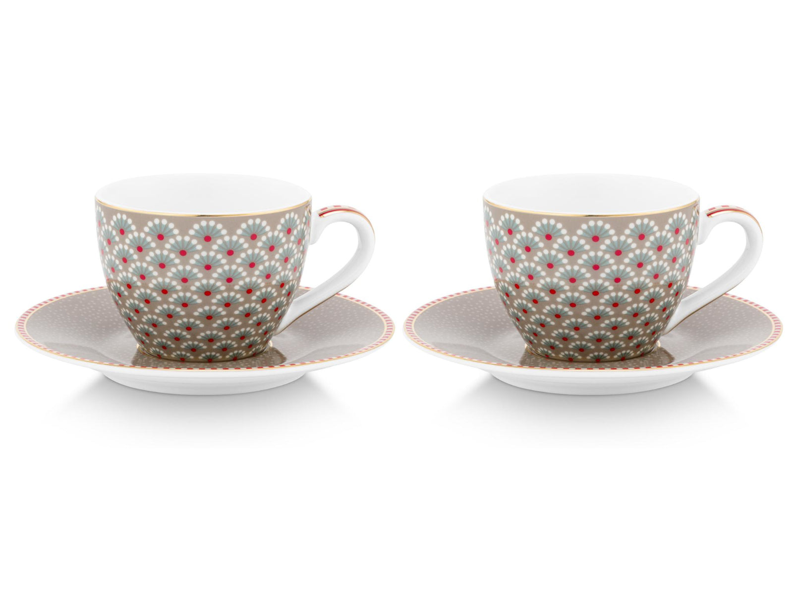 PIP STUDIO Blooming Tales Khaki Espressotasse mit Untertasse 0,12l Set2 Freisteller2