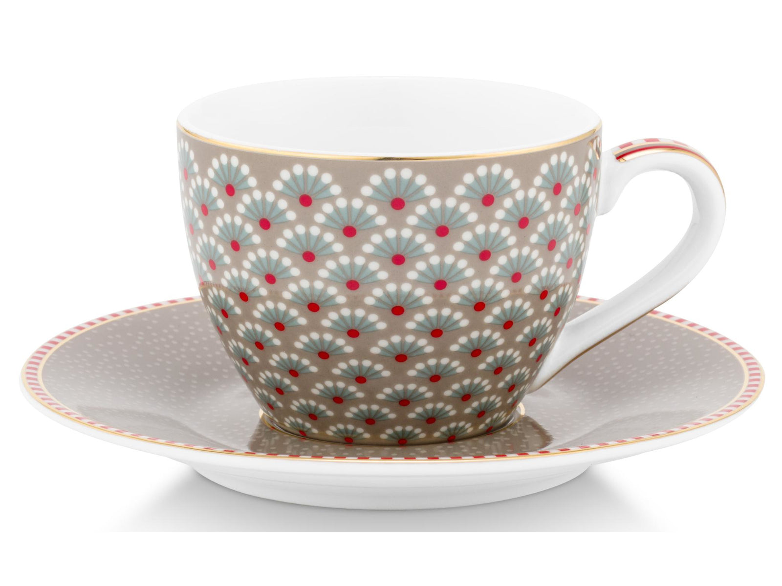 PIP STUDIO Blooming Tales Khaki Espressotasse mit Untertasse 0,12l Set2 Freisteller3