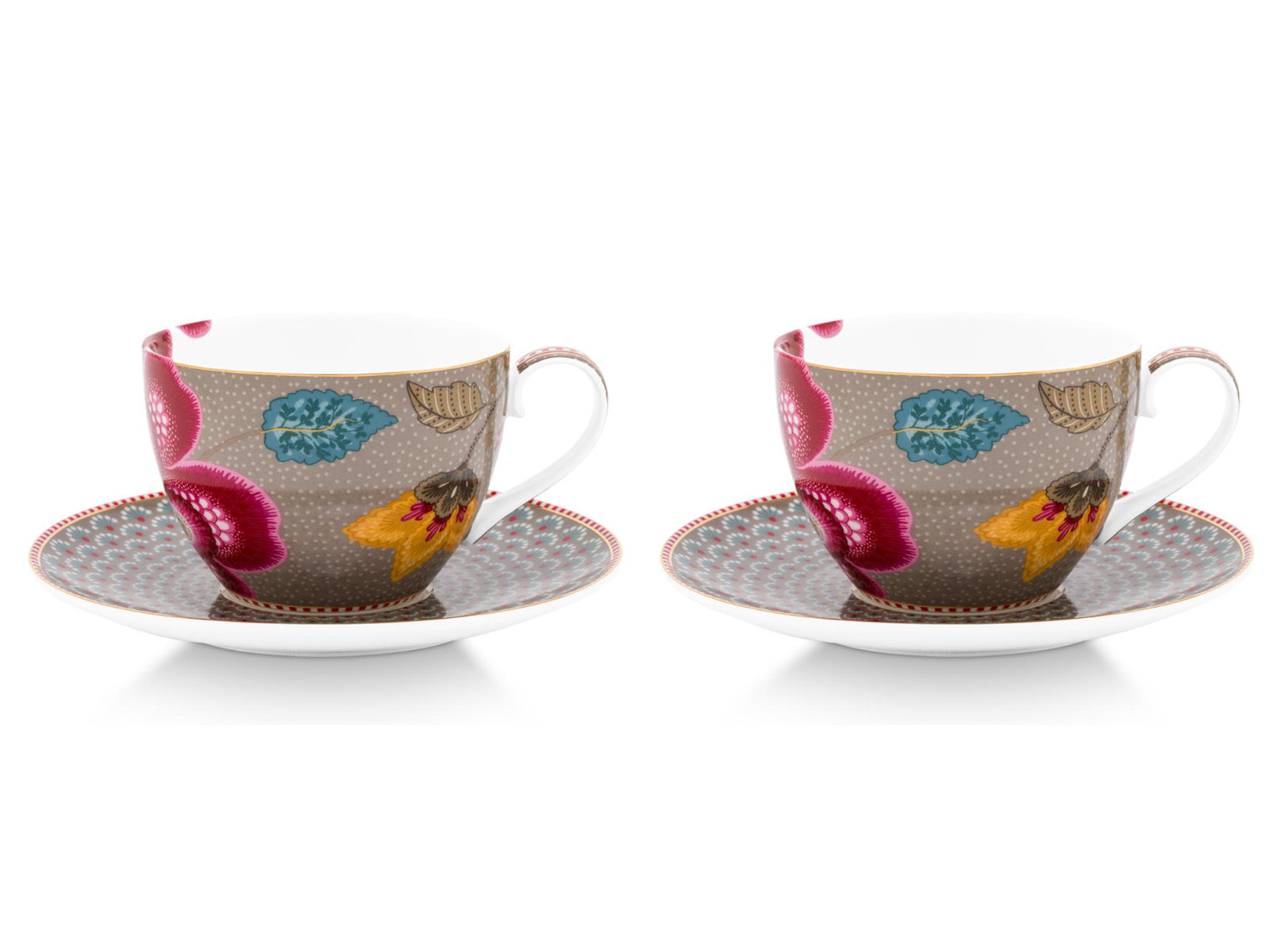 PIP STUDIO Blooming Tales Fantasy Khaki Tasse mit Untertasse 0,3l Set2 Freisteller2