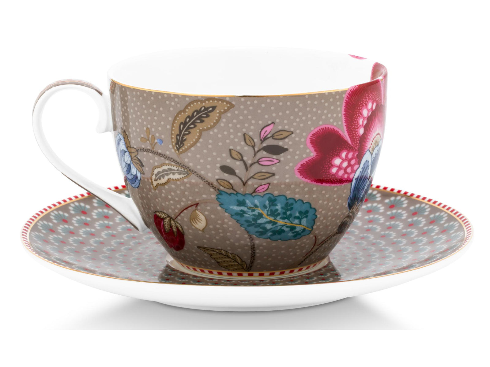 PIP STUDIO Blooming Tales Fantasy Khaki Tasse mit Untertasse 0,3l Set2 Freisteller4