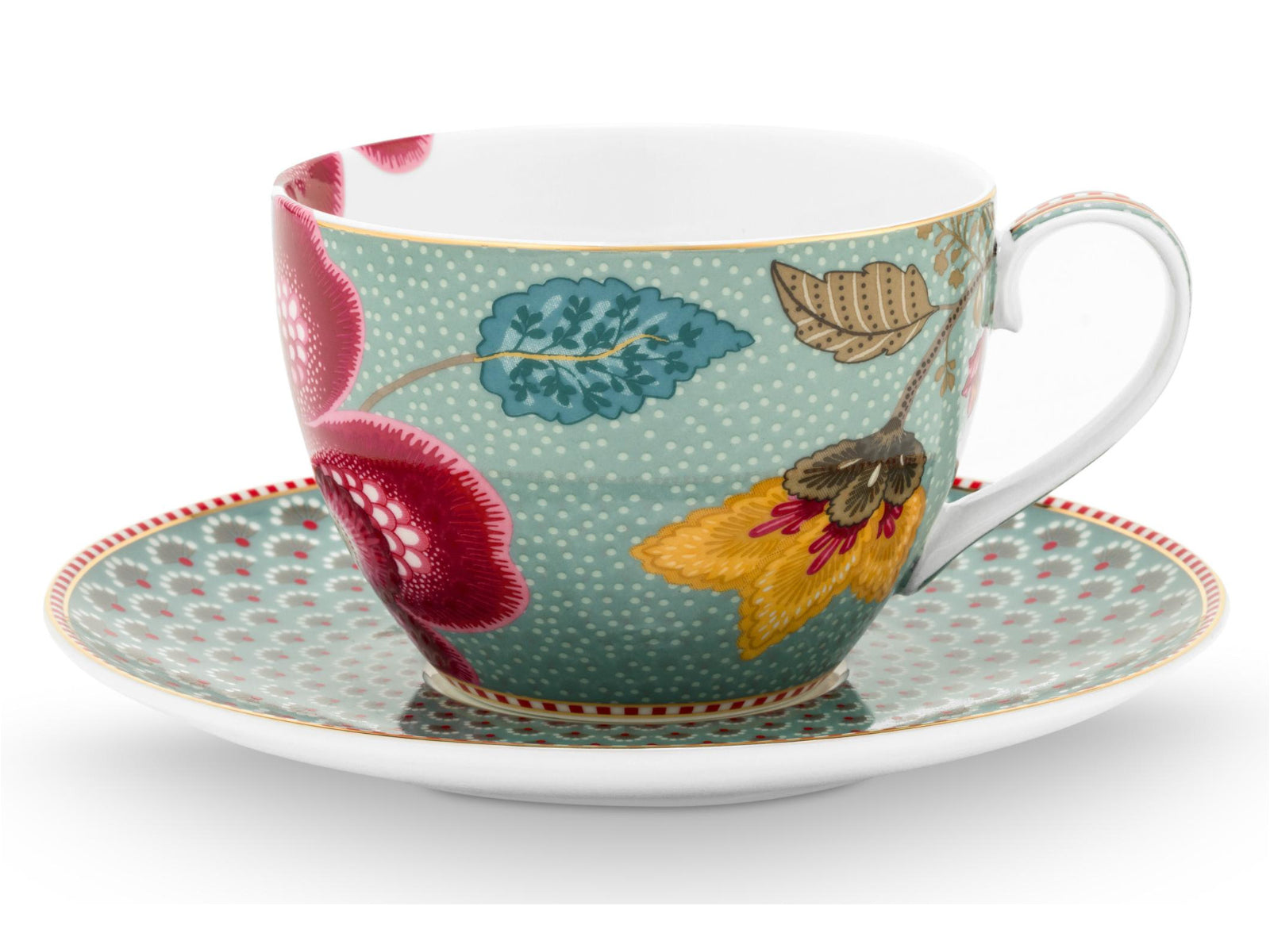 PIP STUDIO Blooming Tales Fantasy Blue Tasse mit Untertasse 0,3l Freisteller1