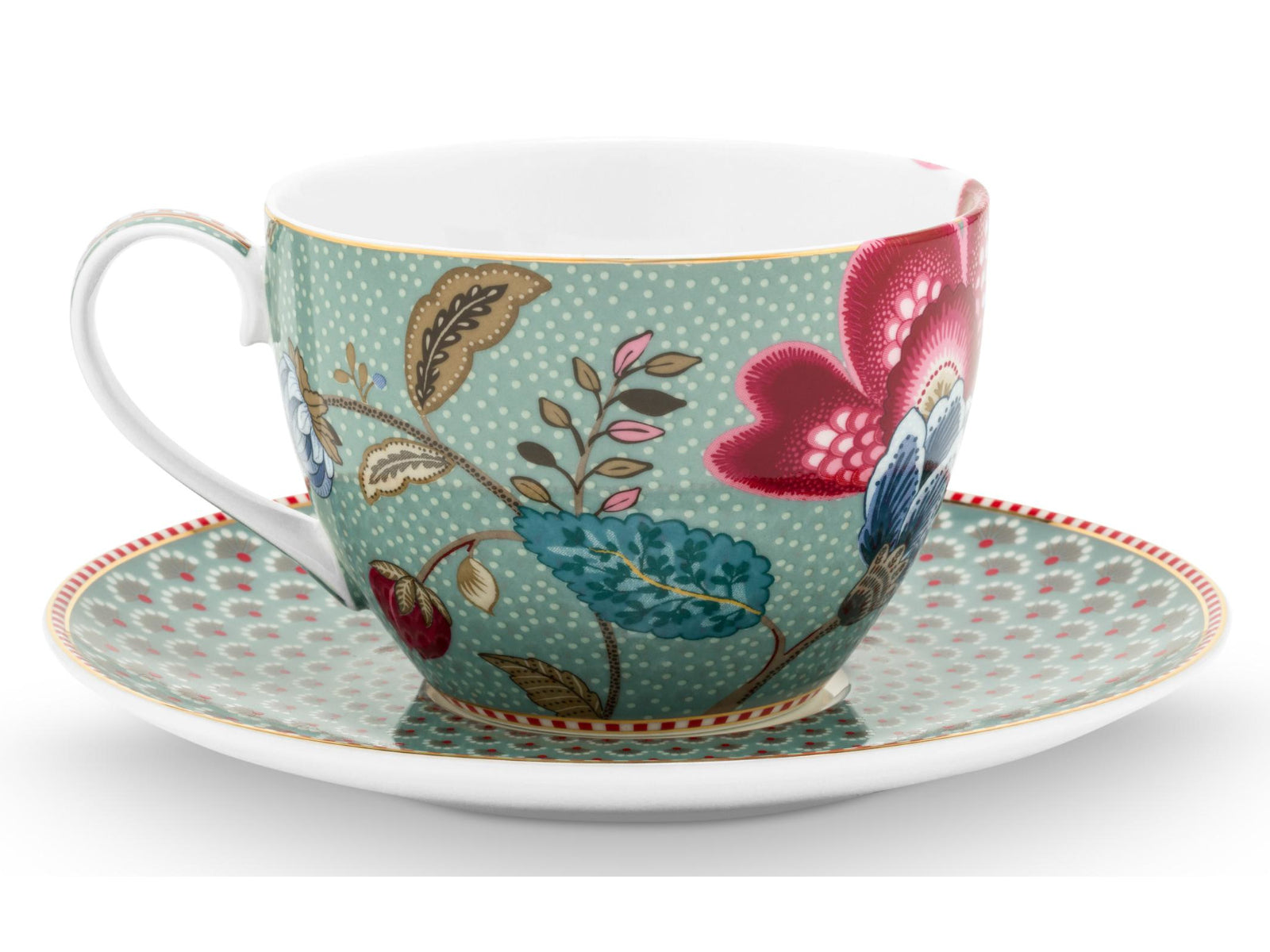 PIP STUDIO Blooming Tales Fantasy Blue Tasse mit Untertasse 0,3l Freisteller2