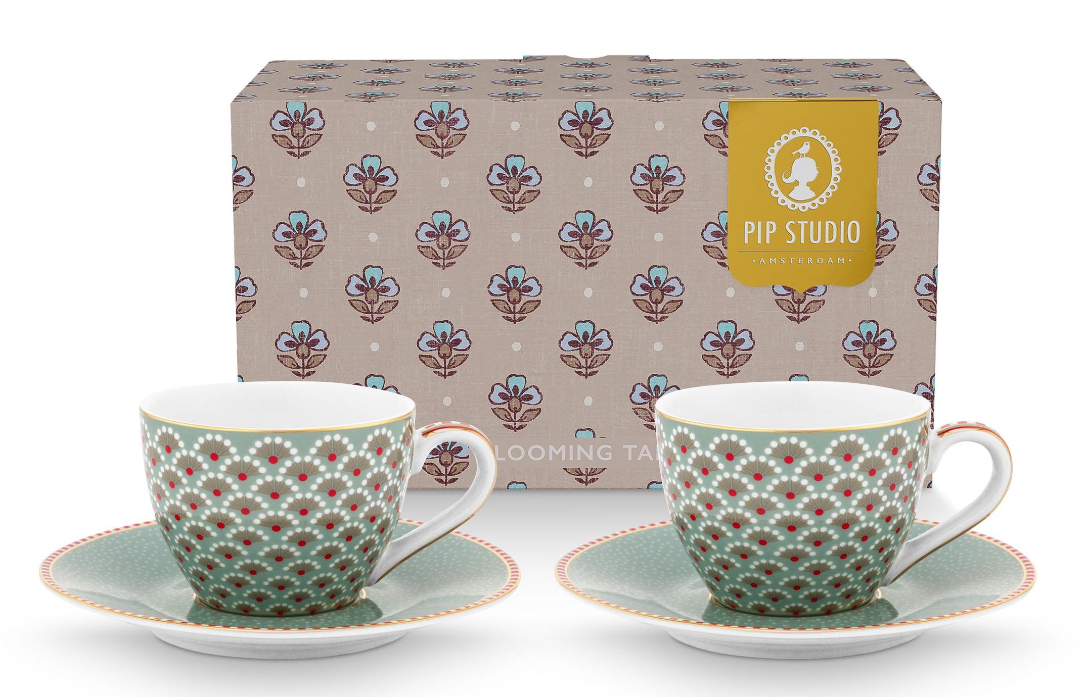 PIP STUDIO Blooming Tales Blue Espressotasse mit Untertasse 0,12l Set2 Freisteller1