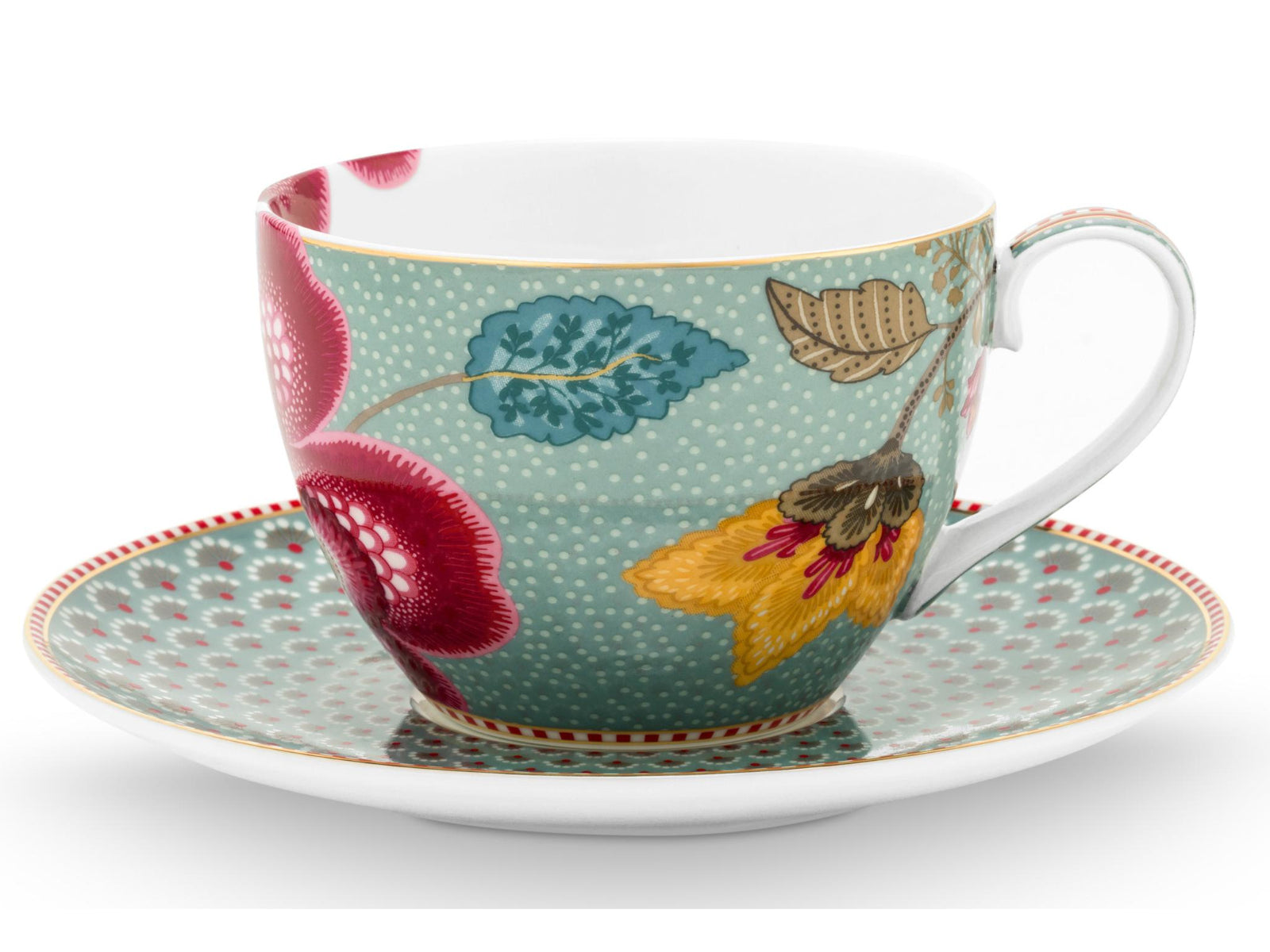 PIP STUDIO Blooming Tales Fantasy Blue Tasse mit Untertasse 0,3l Set2 Freisteller2