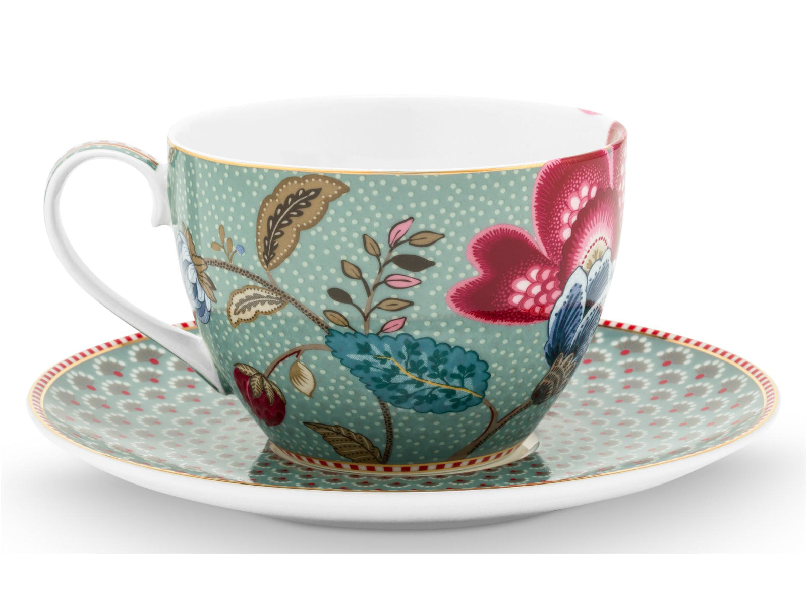 PIP STUDIO Blooming Tales Fantasy Blue Tasse mit Untertasse 0,3l Set2 Freisteller3