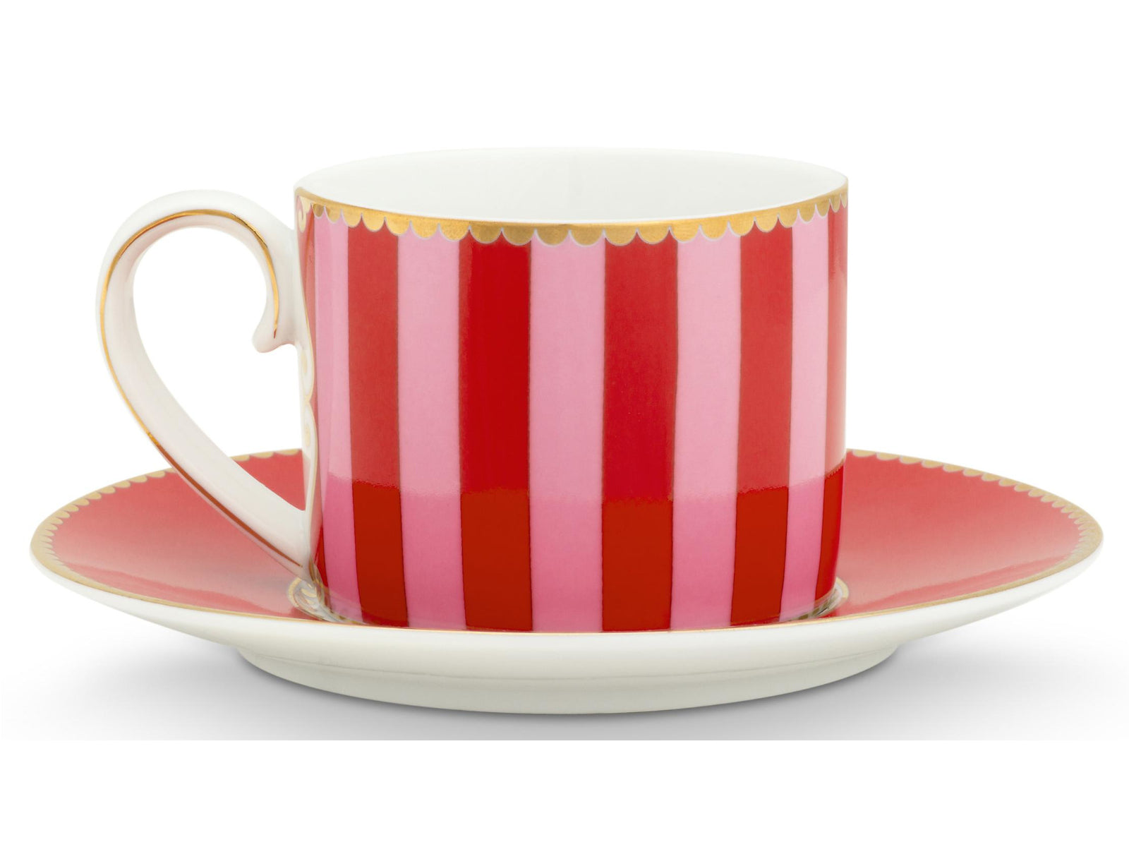 PIP STUDIO Love Birds Stripes Red-Pink Espressotasse mit Untertasse 0,125l Set2 Freisteller4