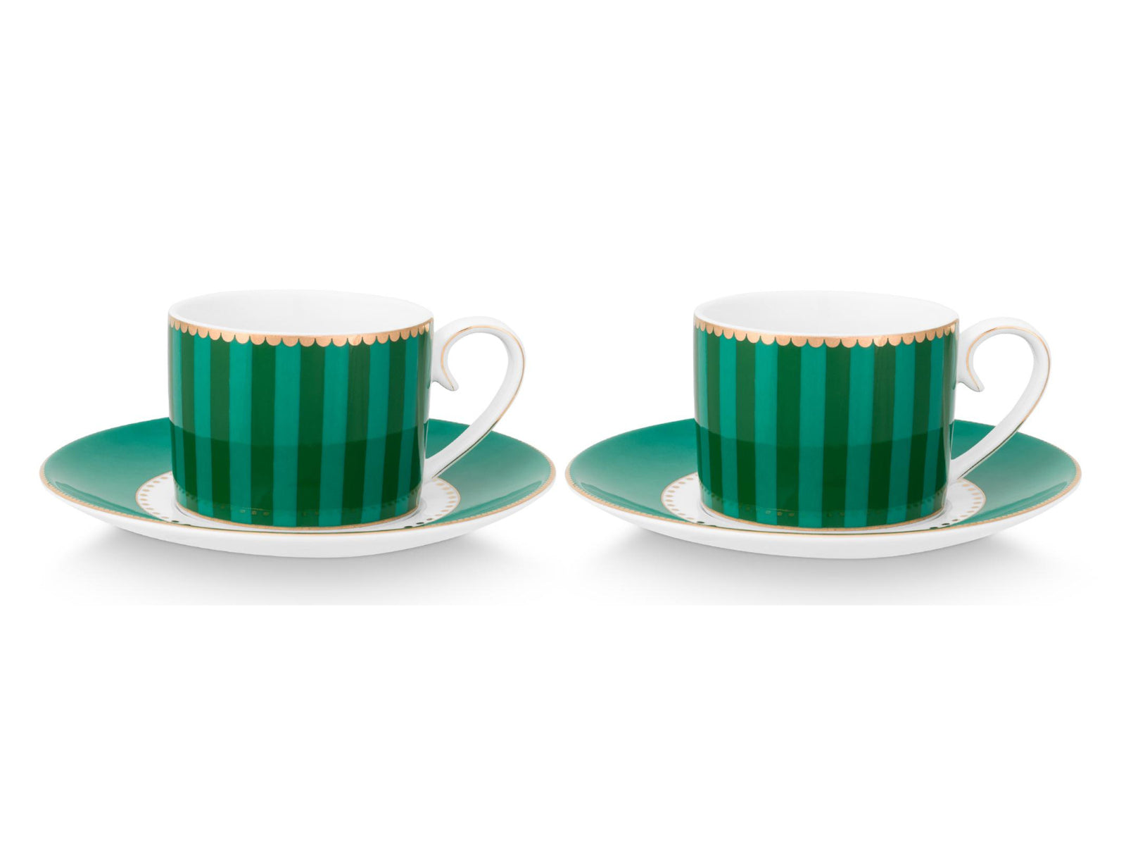 PIP STUDIO Love Birds Stripes Emerald-Green Espressotasse mit Untertasse 0,125l Set2 Freisteller2