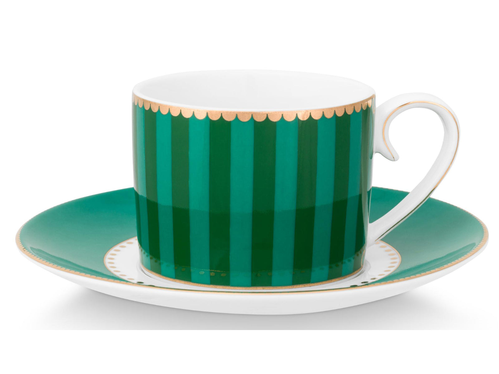 PIP STUDIO Love Birds Stripes Emerald-Green Espressotasse mit Untertasse 0,125l Set2 Freisteller3