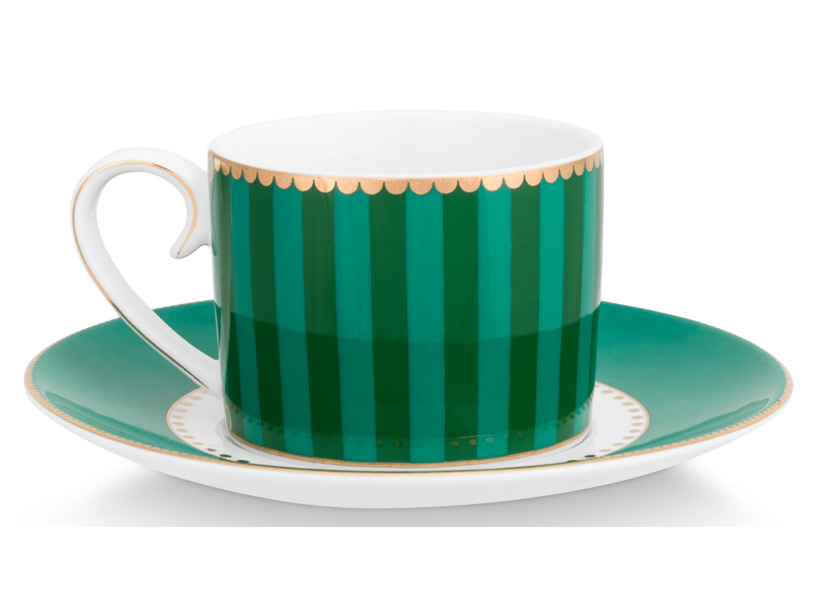 PIP STUDIO Love Birds Stripes Emerald-Green Espressotasse mit Untertasse 0,125l Set2 Freisteller4