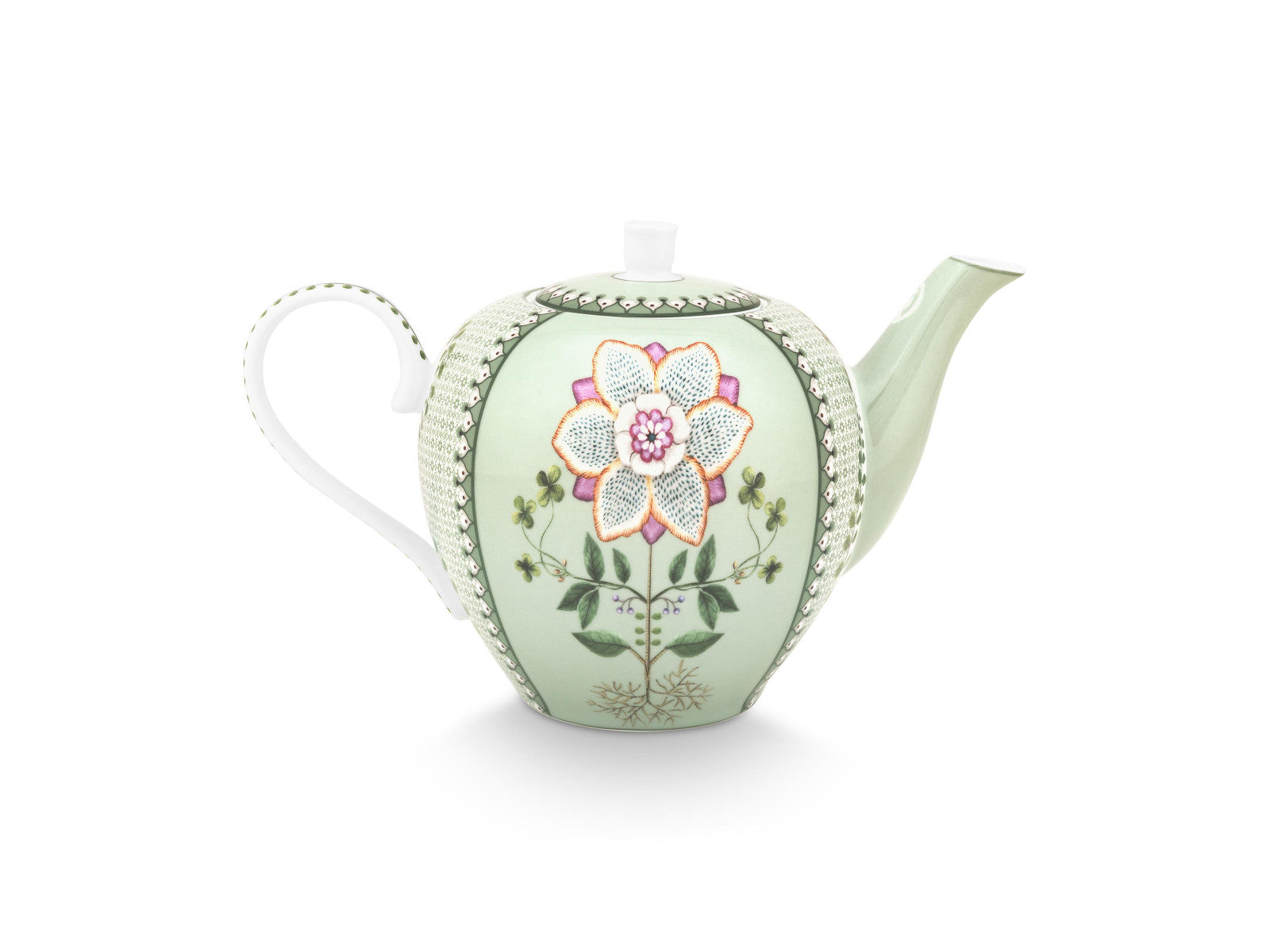PIP STUDIO Lily&Lotus Tiles Light Green Teekanne 1,6l Freisteller 2