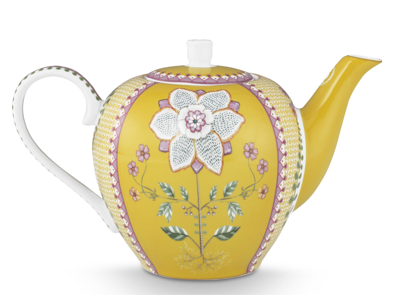 PIP STUDIO Lily&Lotus Tiles Yellow Large Teekanne 1,6l Freisteller2