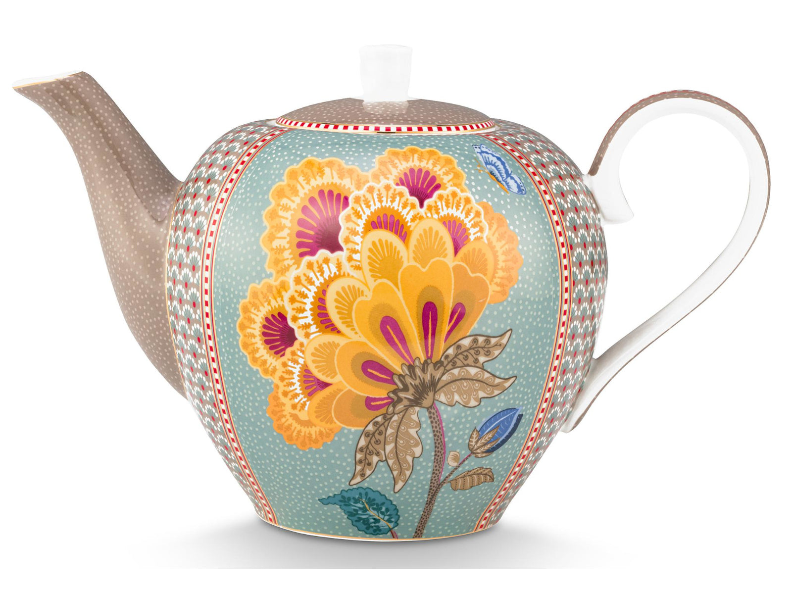 PIP STUDIO Blooming Tales Fantasy Khaki-Blue Teekanne Large 1,6l Freisteller1
