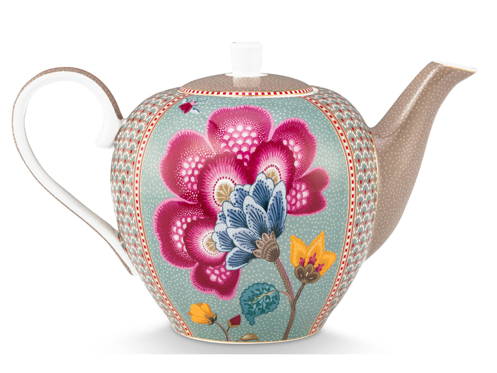 PIP STUDIO Blooming Tales Fantasy Khaki-Blue Teekanne Large 1,6l Freisteller2