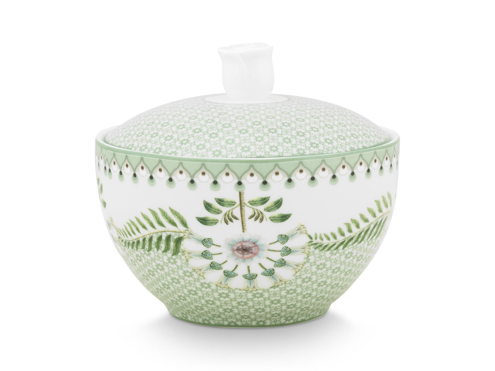 PIP STUDIO Lily&Lotus Tiles Light Green Zuckerdose 300ml Freisteller 2