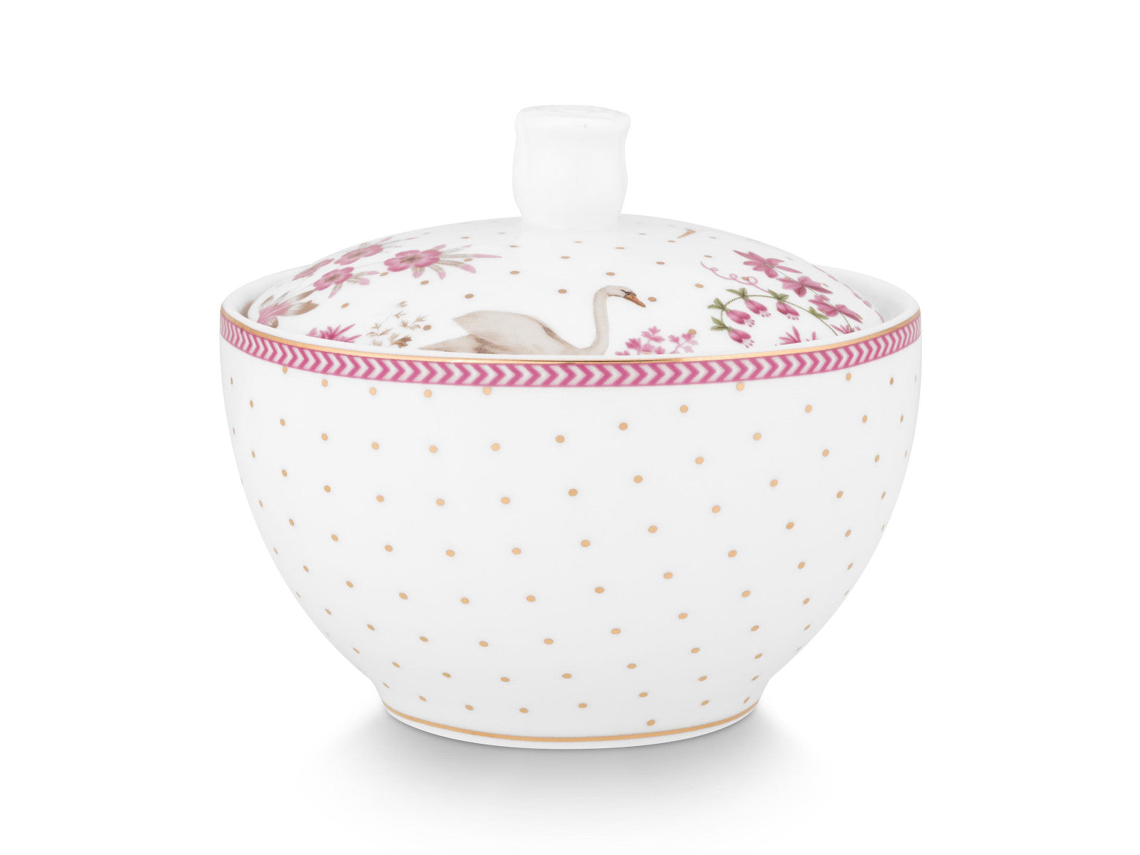 PIP STUDIO Jolie Dots Gold Pink Zuckerdose 300ml Freisteller 1