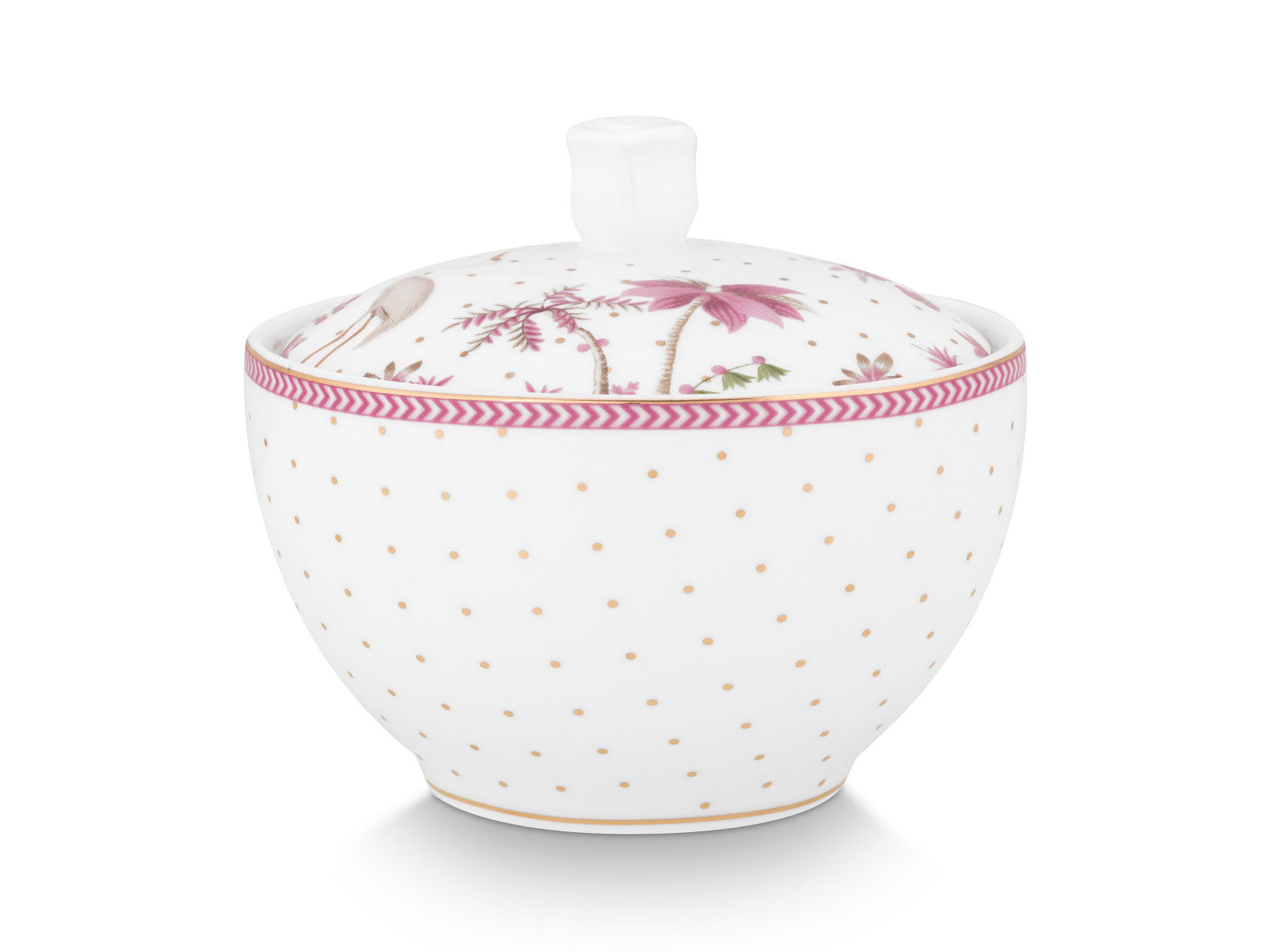 PIP STUDIO Jolie Dots Gold Pink Zuckerdose 300ml Freisteller 2