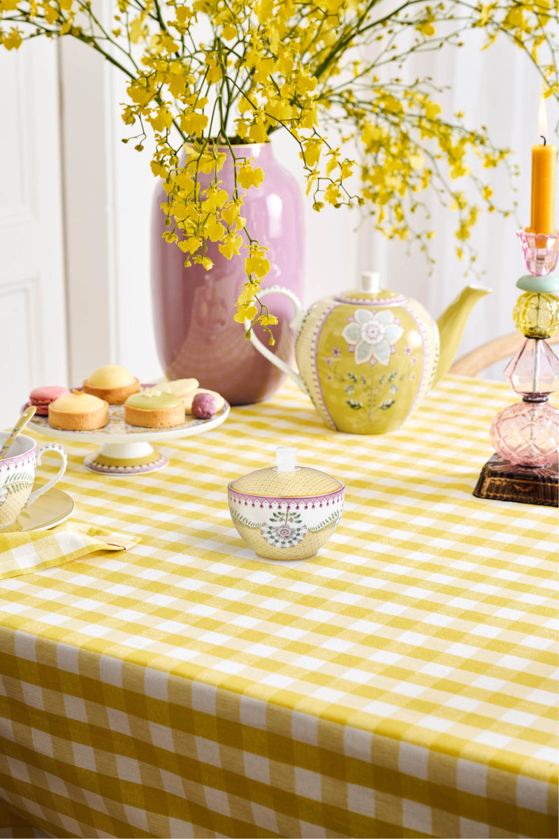 PIP STUDIO Lily&Lotus Tiles Yellow Zuckerdose 0,3l Lifestyle1