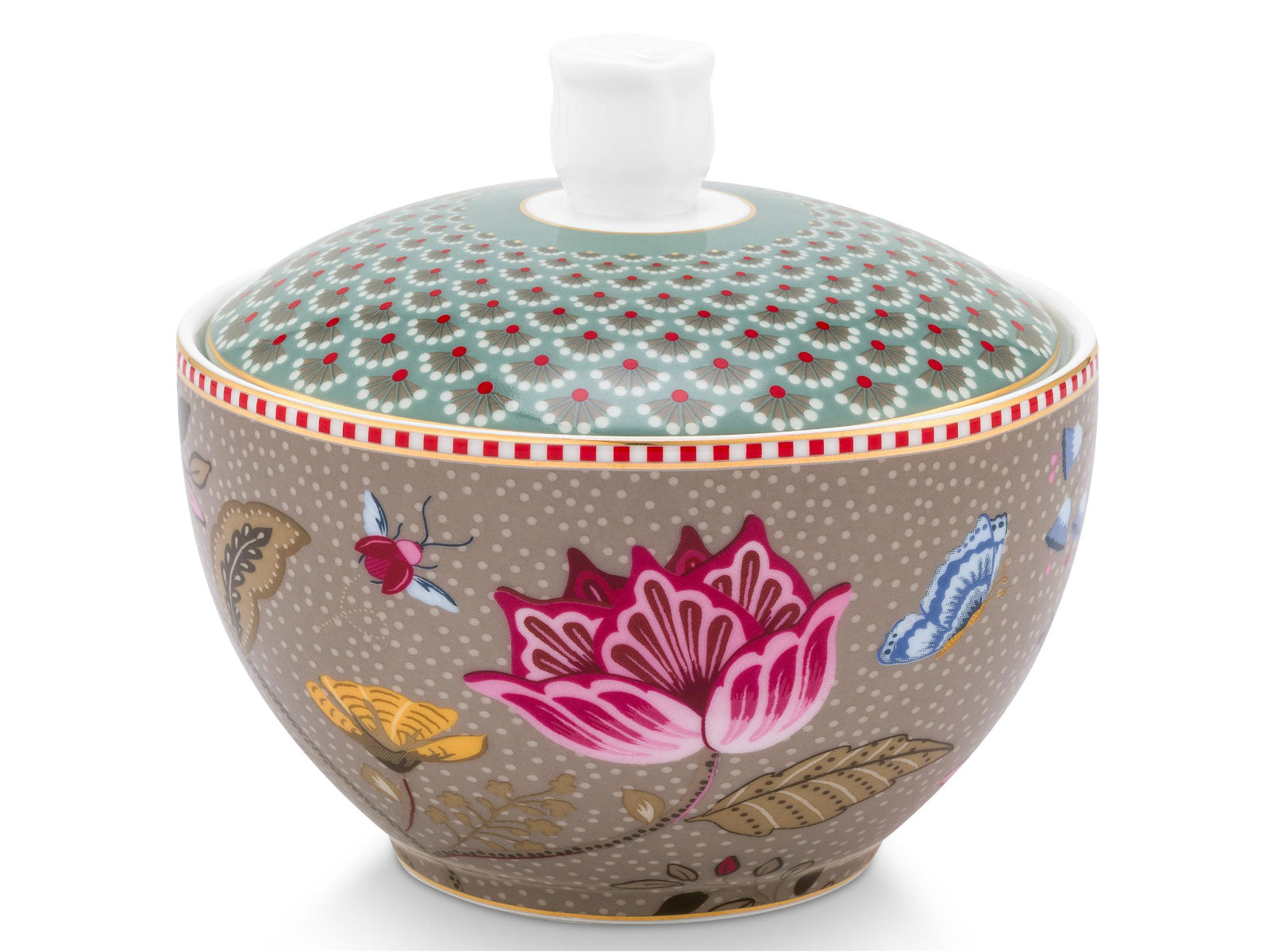 PIP STUDIO Blooming Tales Fantasy Khaki-Blue Zuckerdose 0,3l Freisteller2