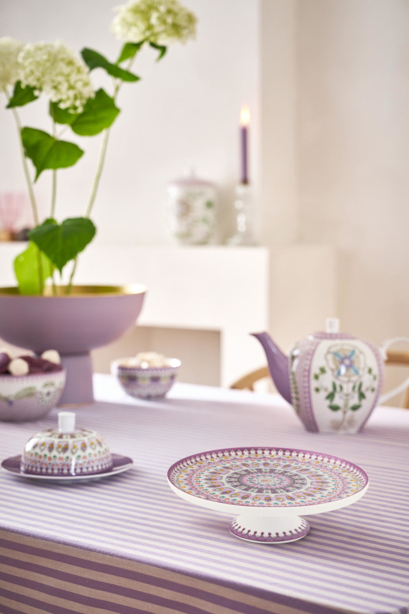 PIP STUDIO Lily&Lotus Tortenplatte klein lila bunt 21cm – Tischideen & Ambiente