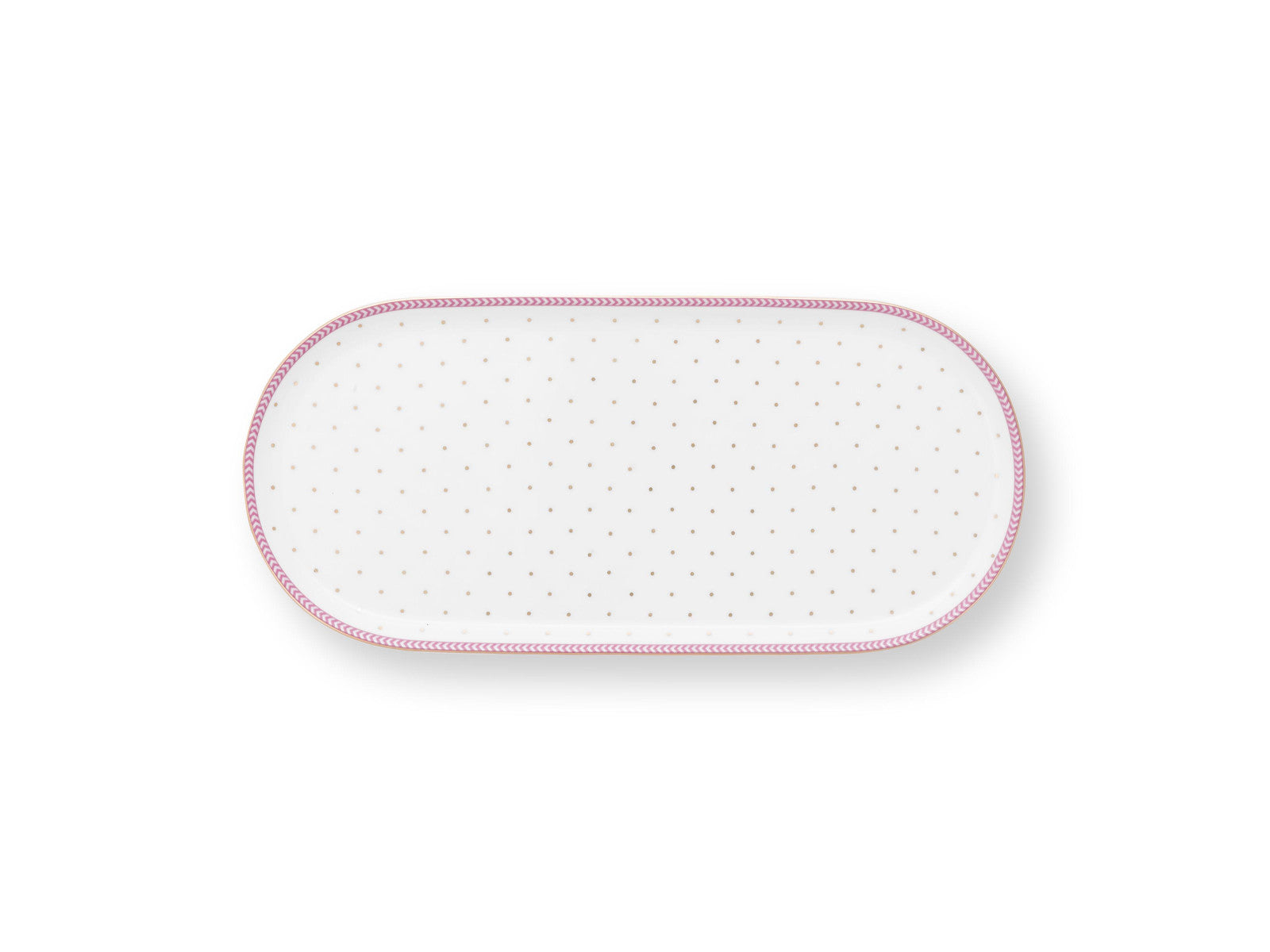 PIP STUDIO Jolie Dots Gold Pink Milch- und Zuckertablett 25x12cm Freisteller 1