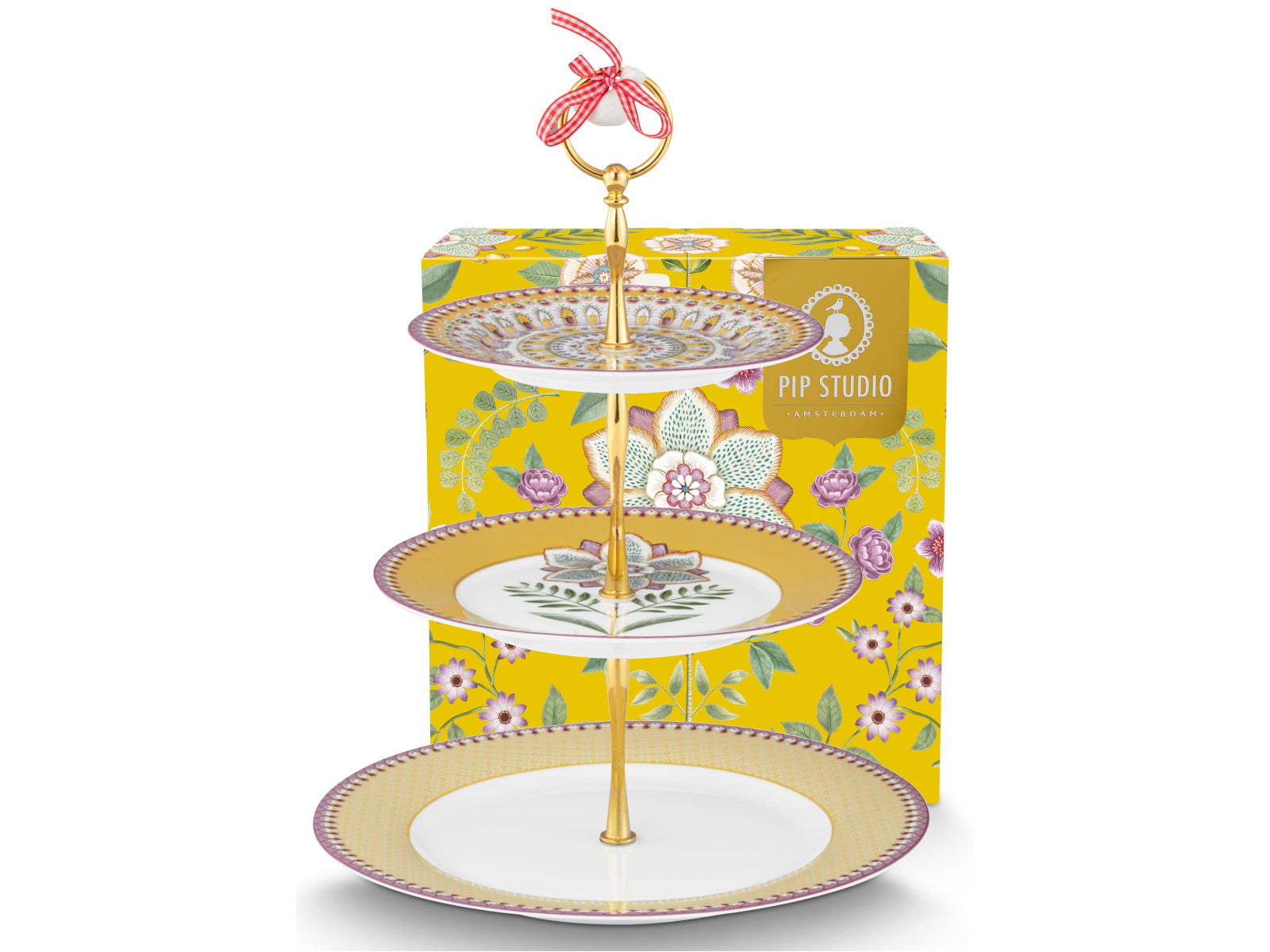 PIP STUDIO Lily&Lotus Yellow Etagere 3tlg Freisteller1