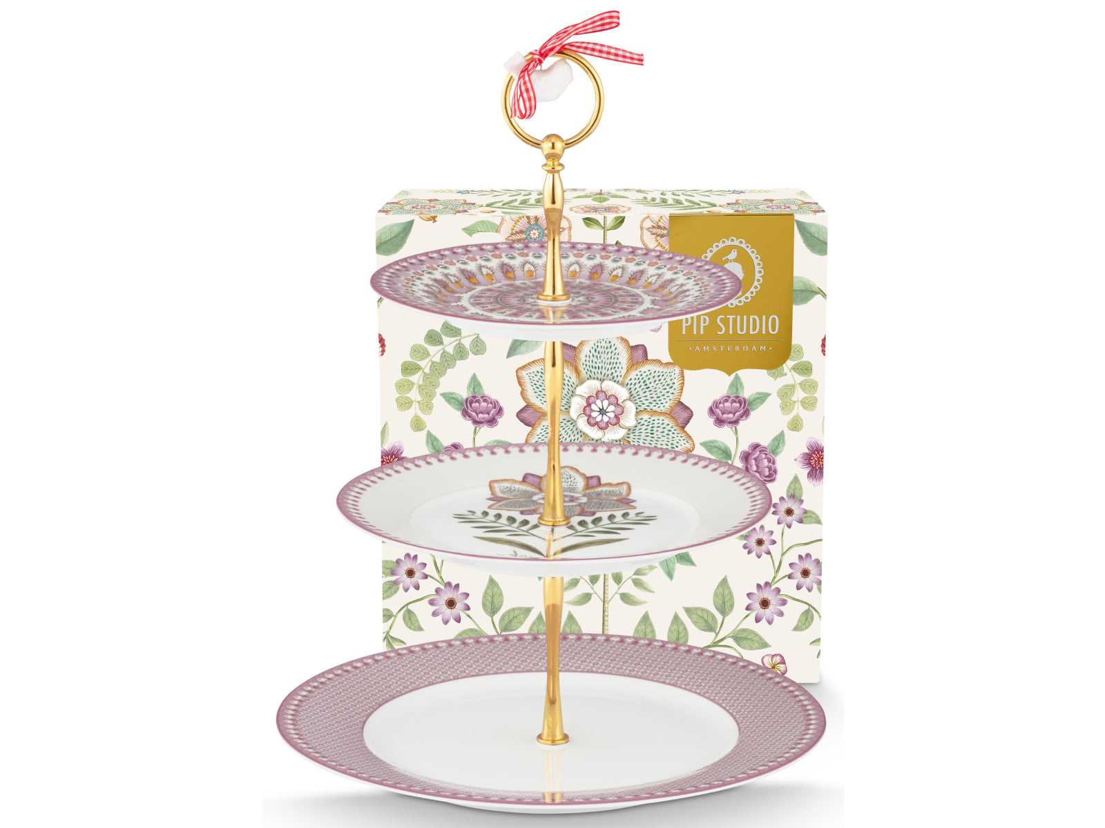 PIP STUDIO Lily&Lotus Lilac Etagere 3tlg Freisteller1