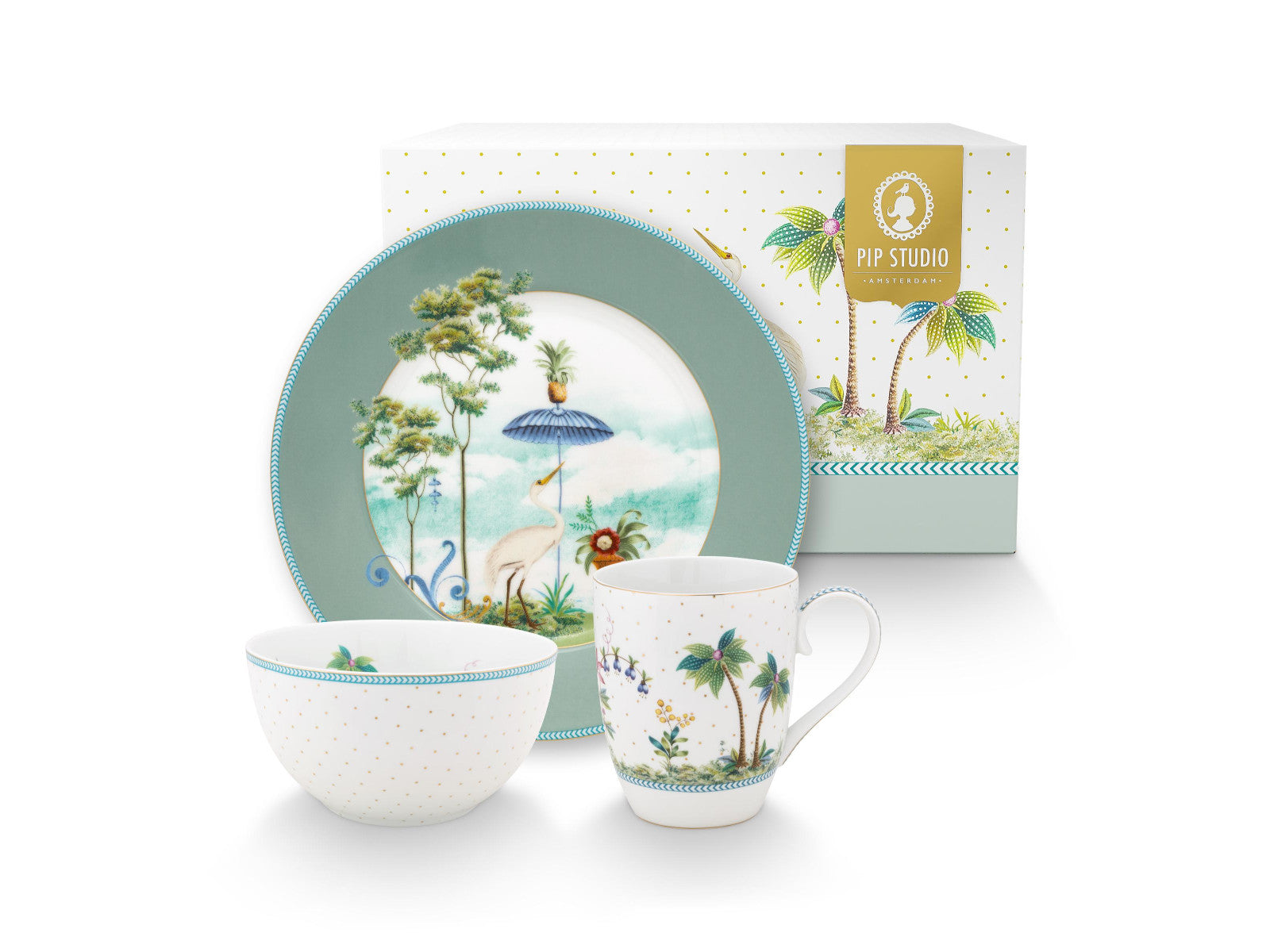 PIP STUDIO Jolie Blue Frühstücksset Set3 Freisteller 1