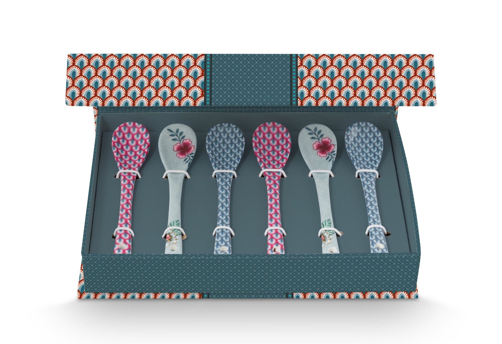 PIP STUDIO Flower Festival Oriental Geschenkset Teelöffel blau 13cm Freisteller