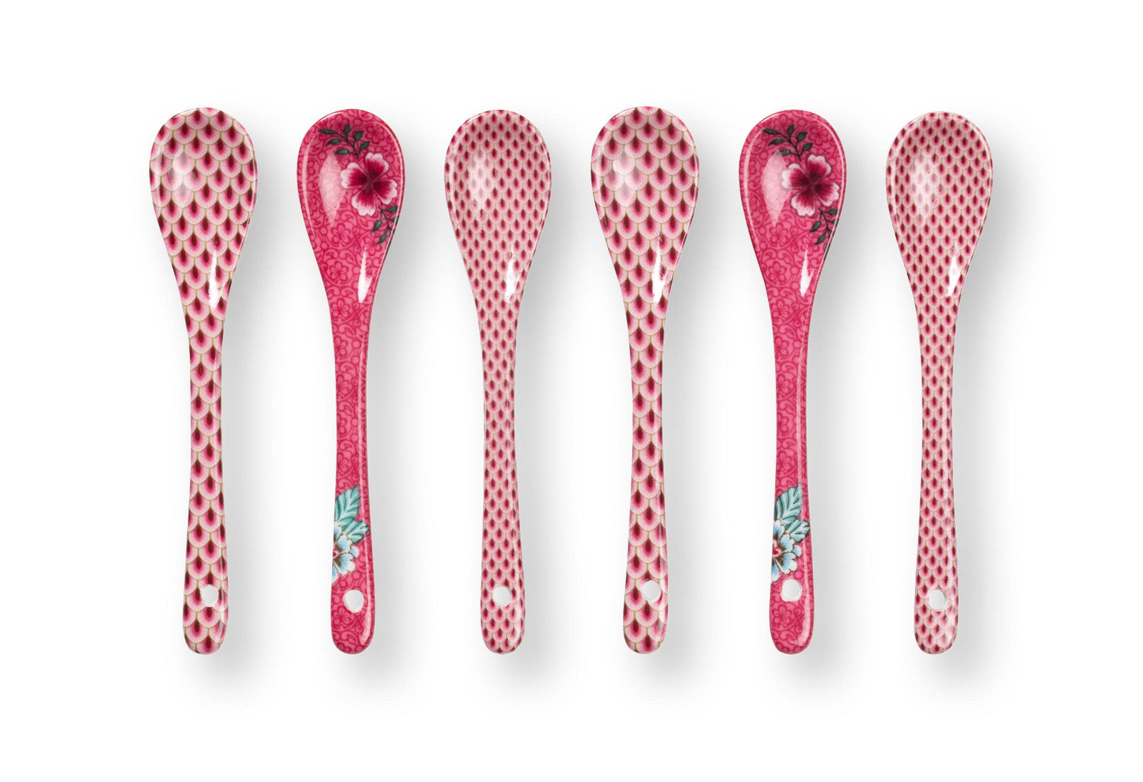 PIP STUDIO Flower Festival Oriental Geschenkset Teelöffel dark pink 13cm Freisteller