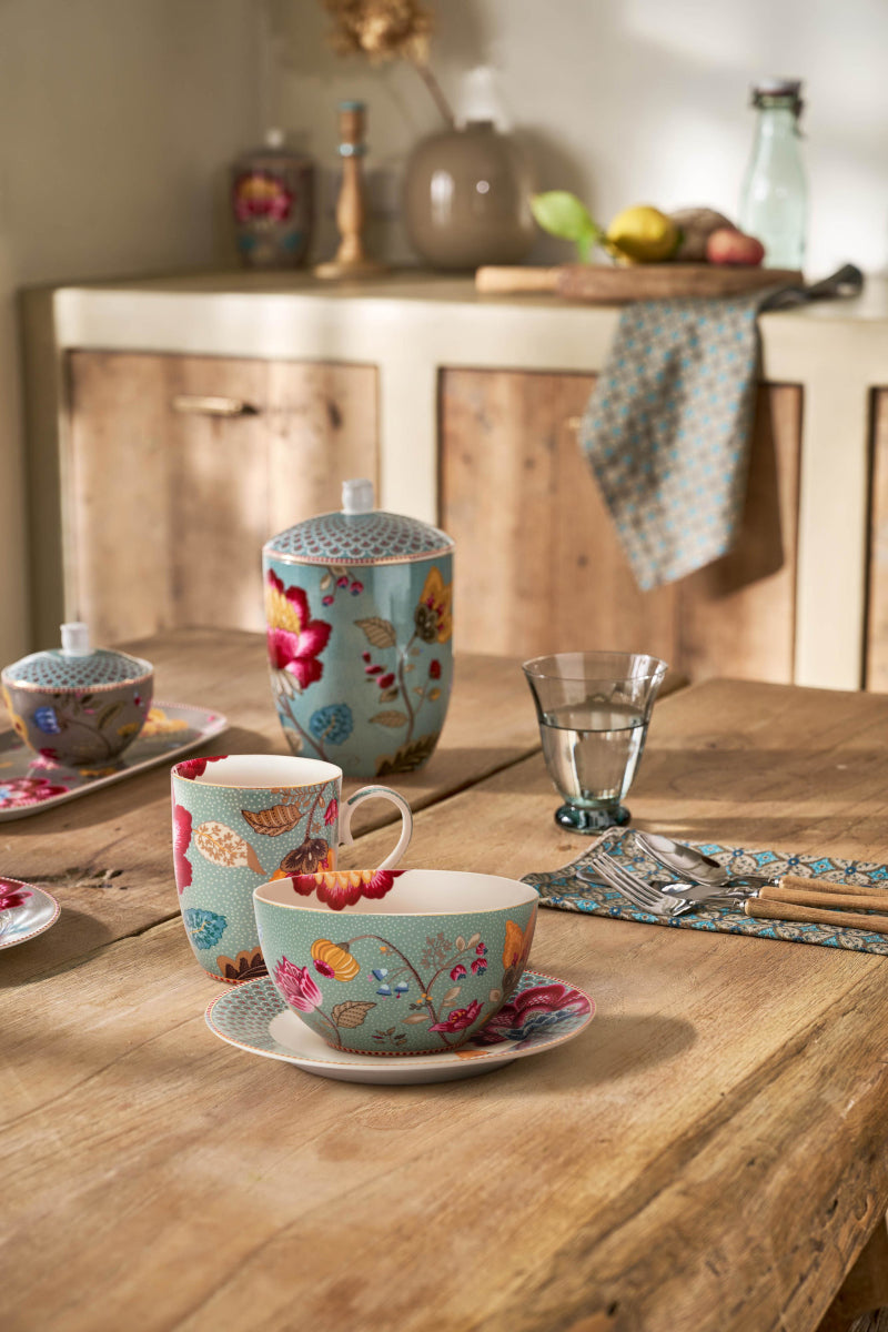 PIP STUDIO Blooming Tales Fantasy Blue Frühstücksset Set3 Lifestyle