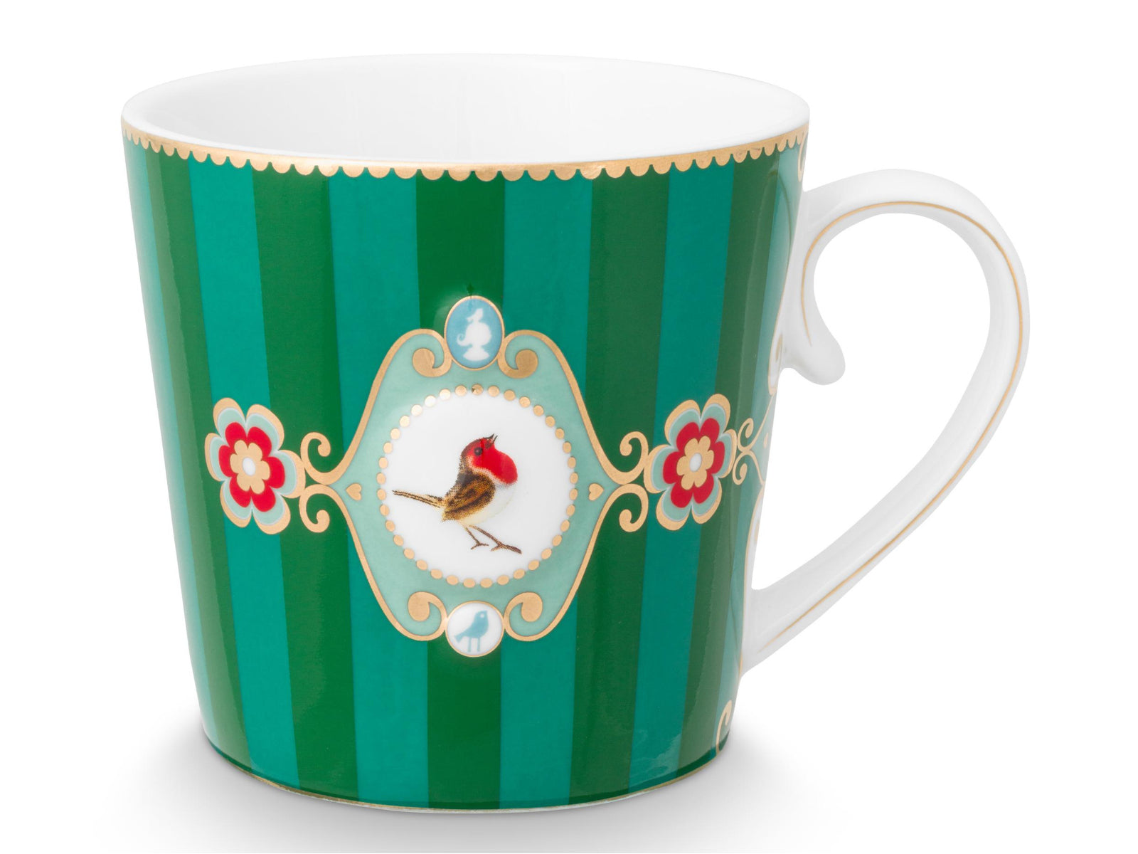 PIP STUDIO Love Birds Medallion Stripes Emerald-Green Teeset für eine Person 0,3l Freisteller4