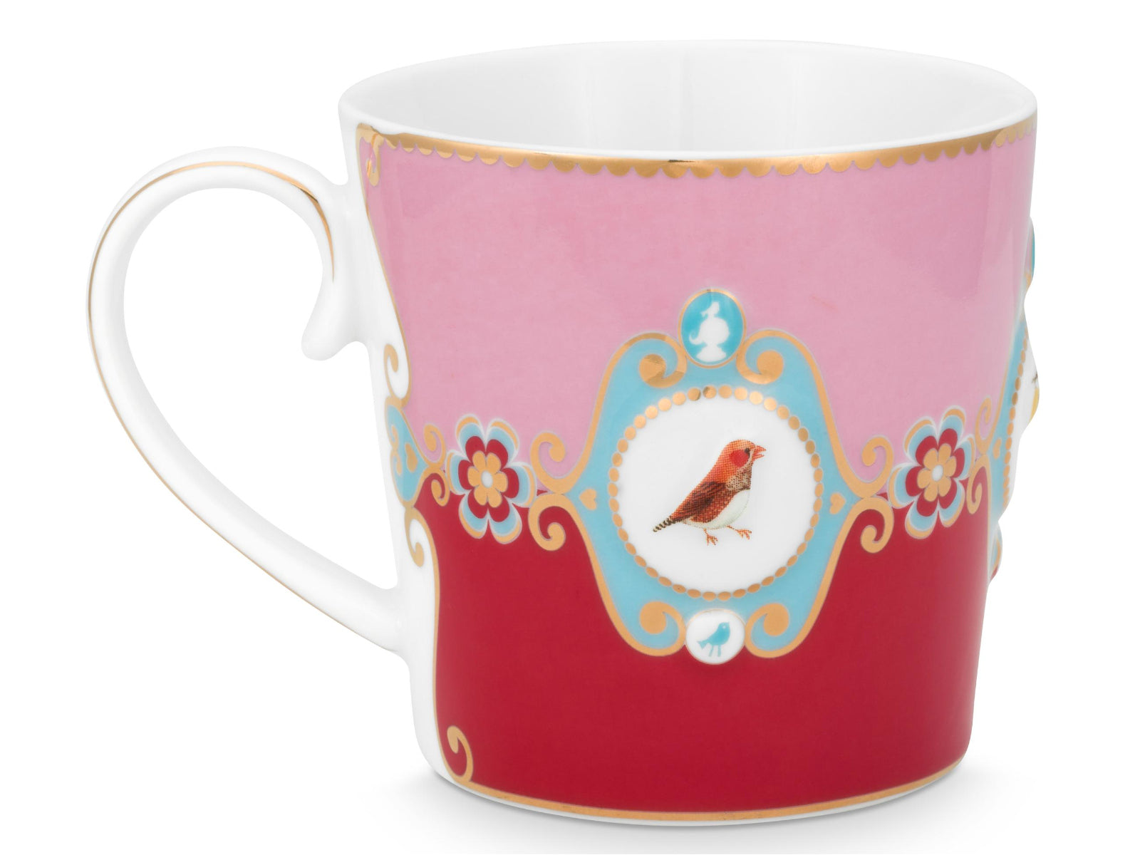 PIP STUDIO Love Birds Medallion Red-Pink Teeset für eine Person Freisteller4