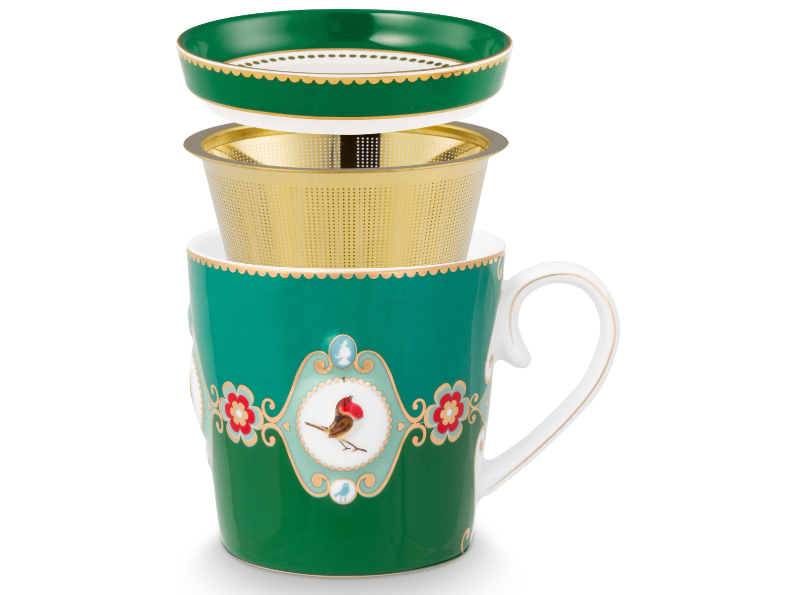 PIP STUDIO Love Birds Medallion Emerald-Green Tesset für eine Person 0,3l Freisteller3