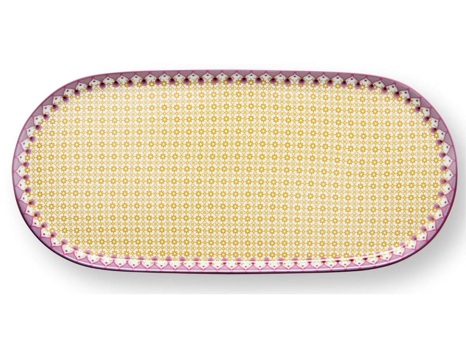 PIP STUDIO Lily&Lotus Tiles Yellow Milch- und Zuckertablett 25x12cm Freisteller1