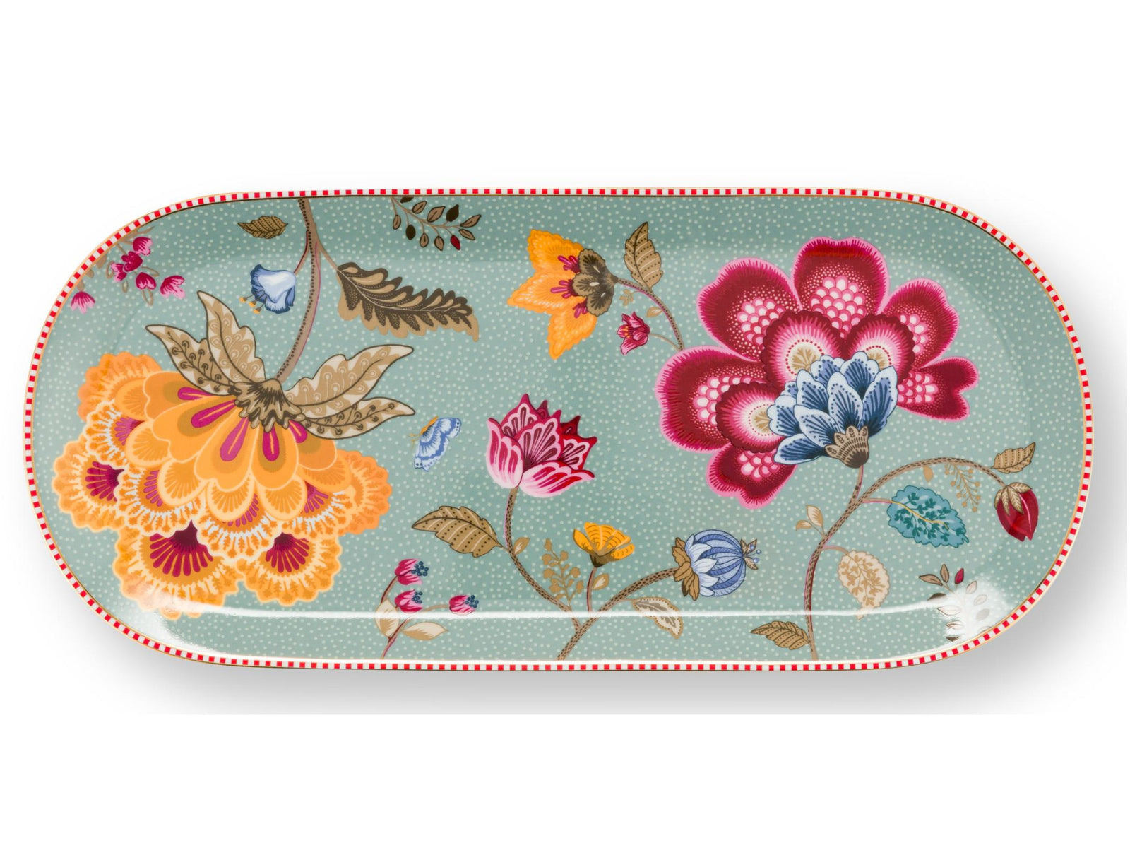 PIP STUDIO Blooming Tales Fantasy Blue Kuchenplatte 33,3x15,5cm Freisteller1