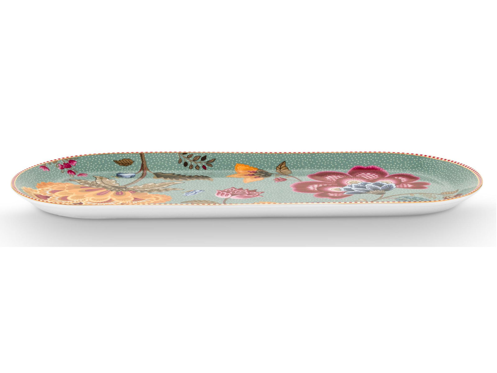 PIP STUDIO Blooming Tales Fantasy Blue Kuchenplatte 33,3x15,5cm Freisteller2