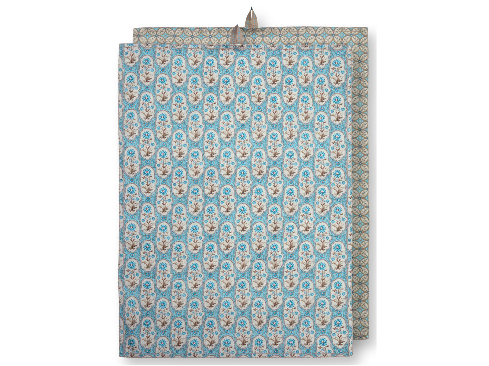 PIP STUDIO Blooming Tales Bustani-Pashmina Khaki-Blue Geschirrtuch 50x70cm Set2 Freisteller1
