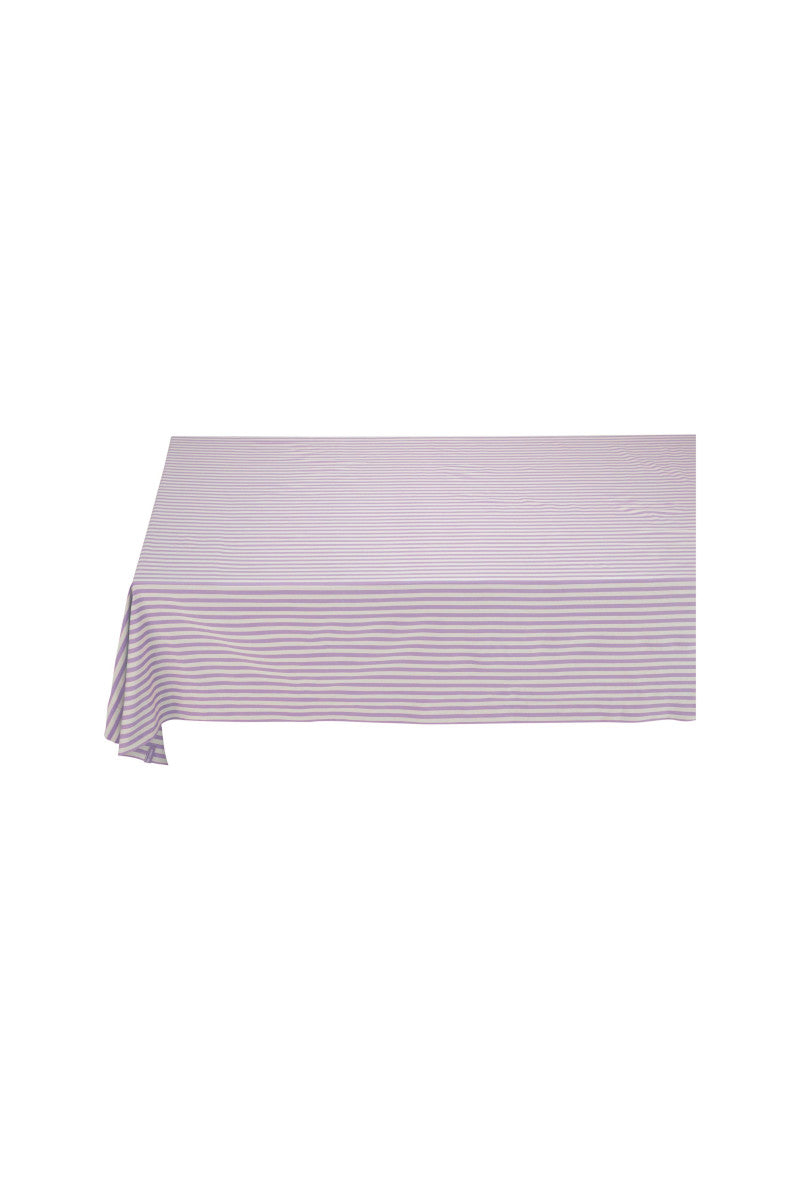 PIP STUDIO Lily&Lotus Tischdecke Stripes lila 180x300cm Freisteller 1
