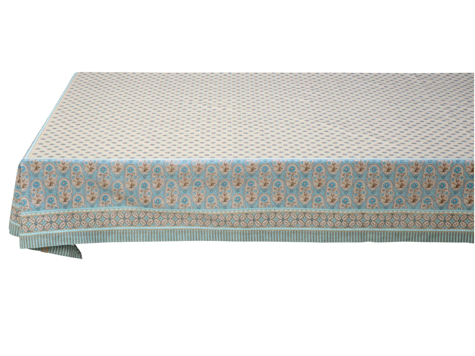 PIP STUDIO Blooming Tales Khaki-Blue Tischdecke 150x250cm Freisteller1