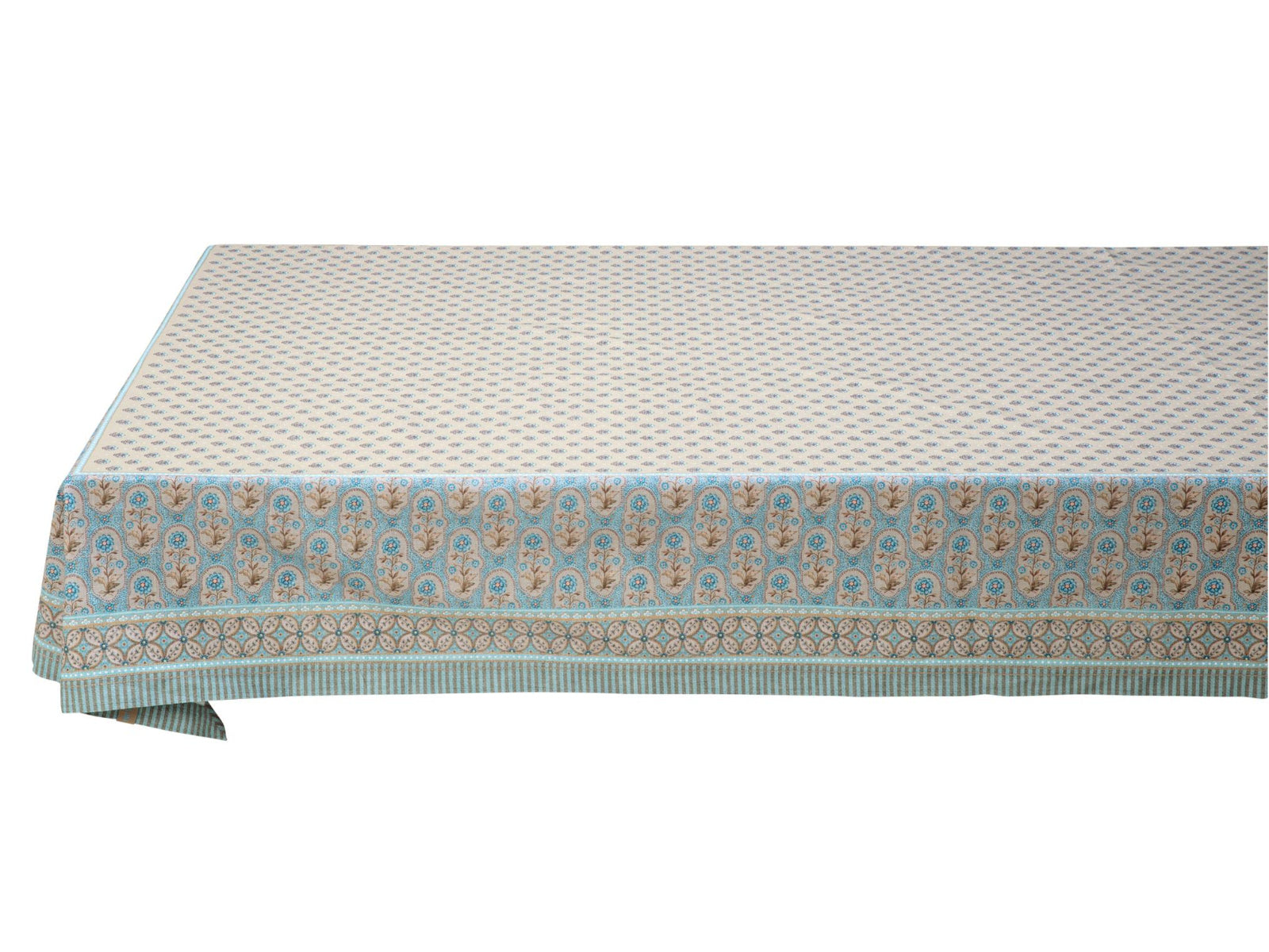 PIP STUDIO Blooming Tales Khaki-Blue Tischdecke 150x300cm Freisteller1